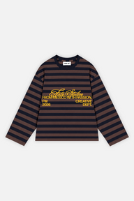 From Mexico With Passion Striped Longsleeve Navy w/ Brown