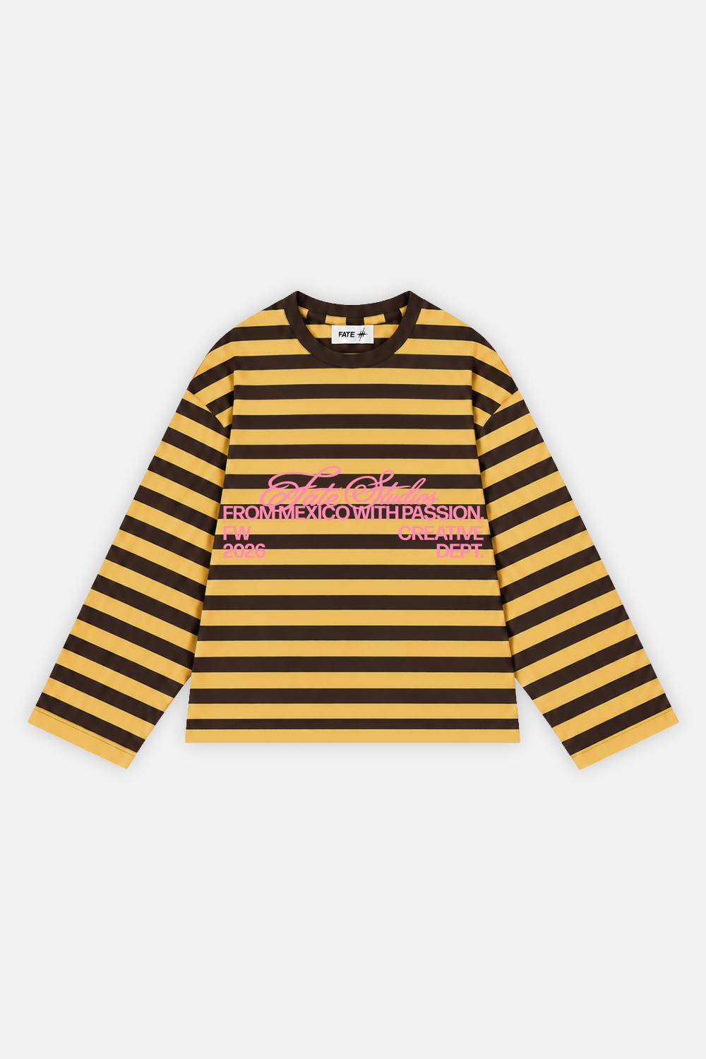 From Mexico With Passion Striped Longsleeve Mustard w/ Brown — foto 1