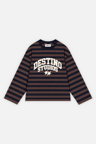 Destino Studios Striped Longsleeve Navy w/ Brown