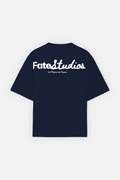 Studio Script Tee Navy Blue — Back