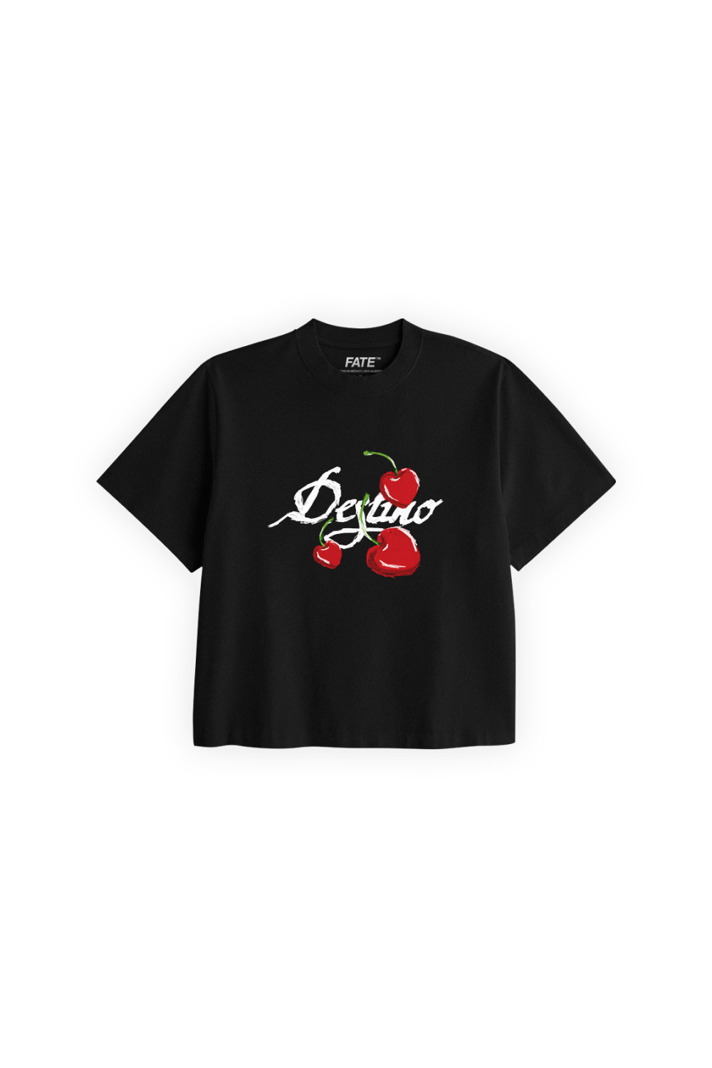 Crayon Cherry Crop Tee Black