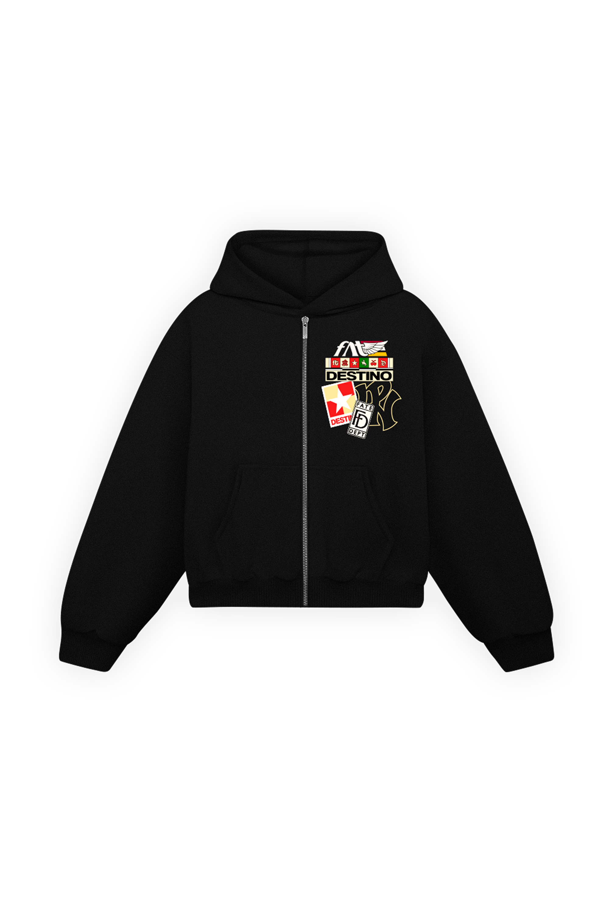 Racing Patches Zip Hoodie Vantablack