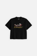 Jet Set Crop Tee Black — Front