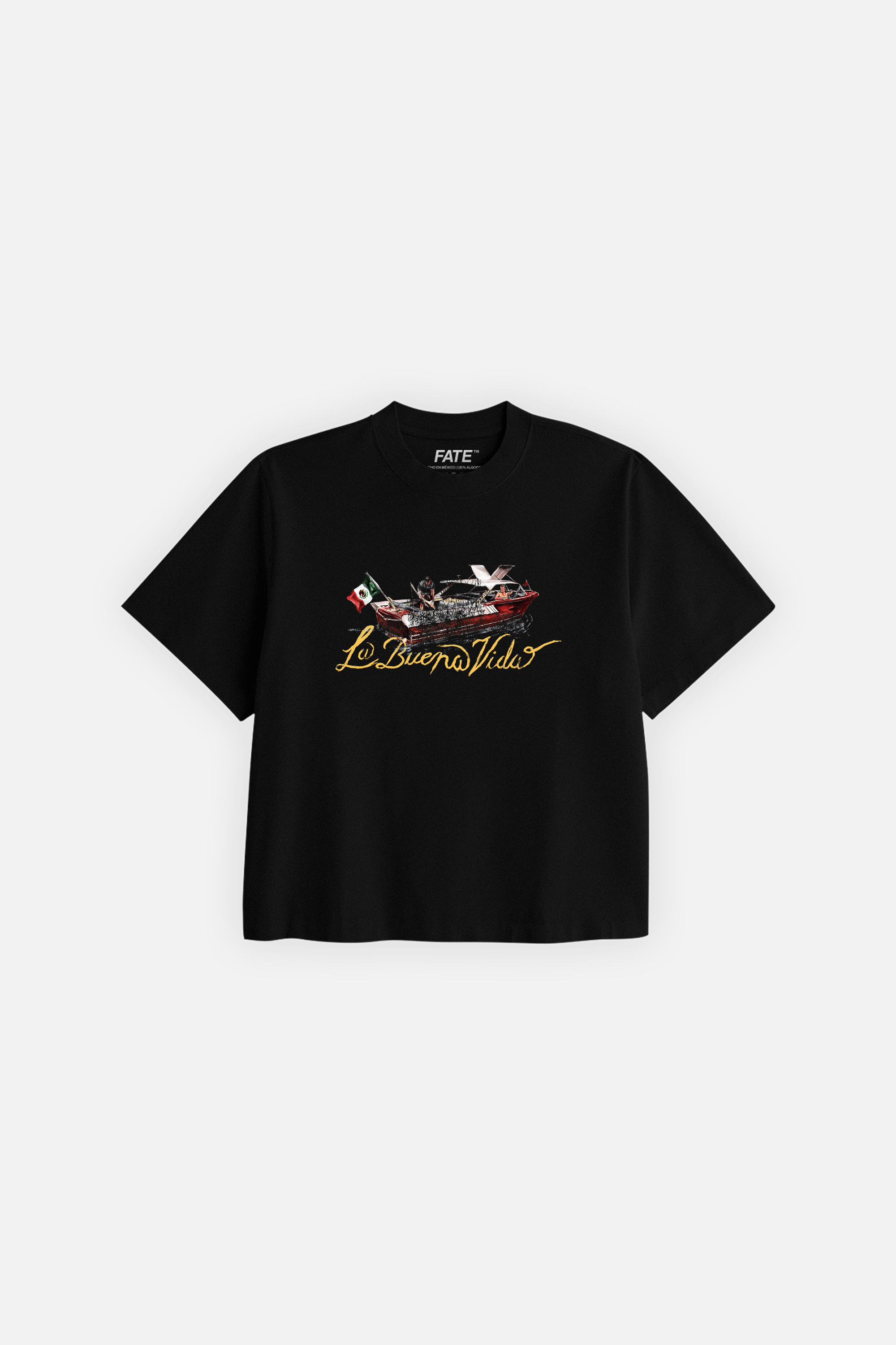 Jet Set Crop Tee Black — Front