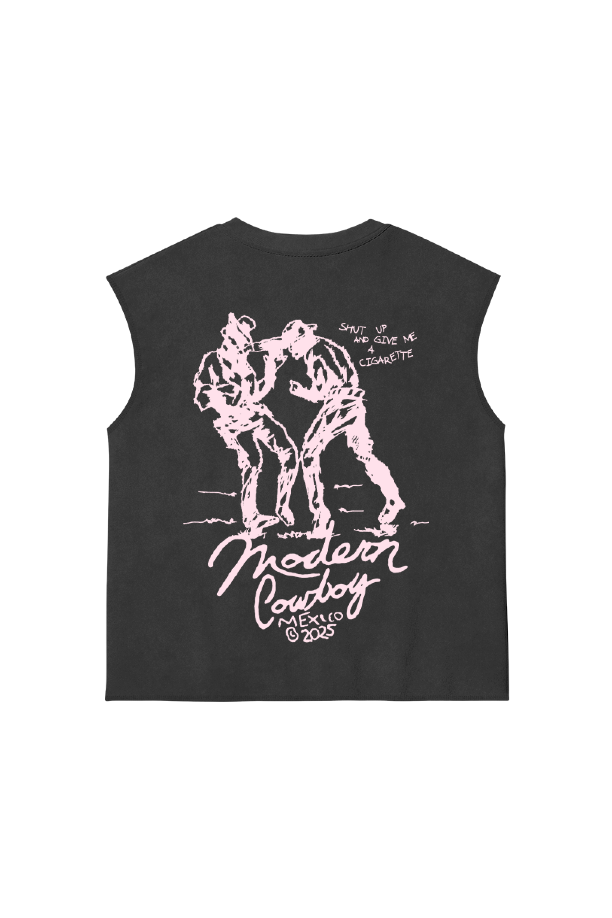 Shut Up Cowboy Tank Top Washed Grey