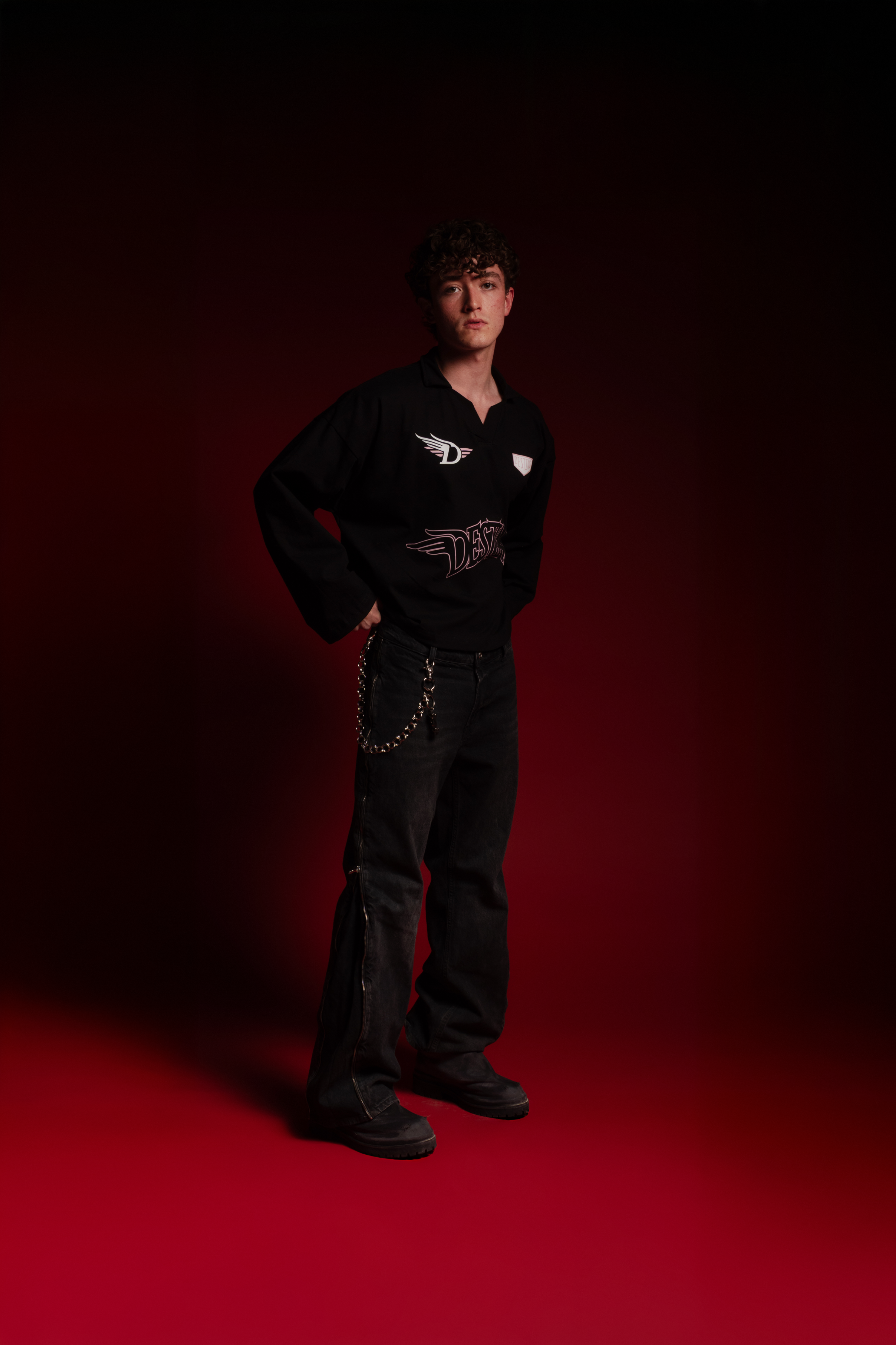 Wings of Destiny Longsleeve Polo Black