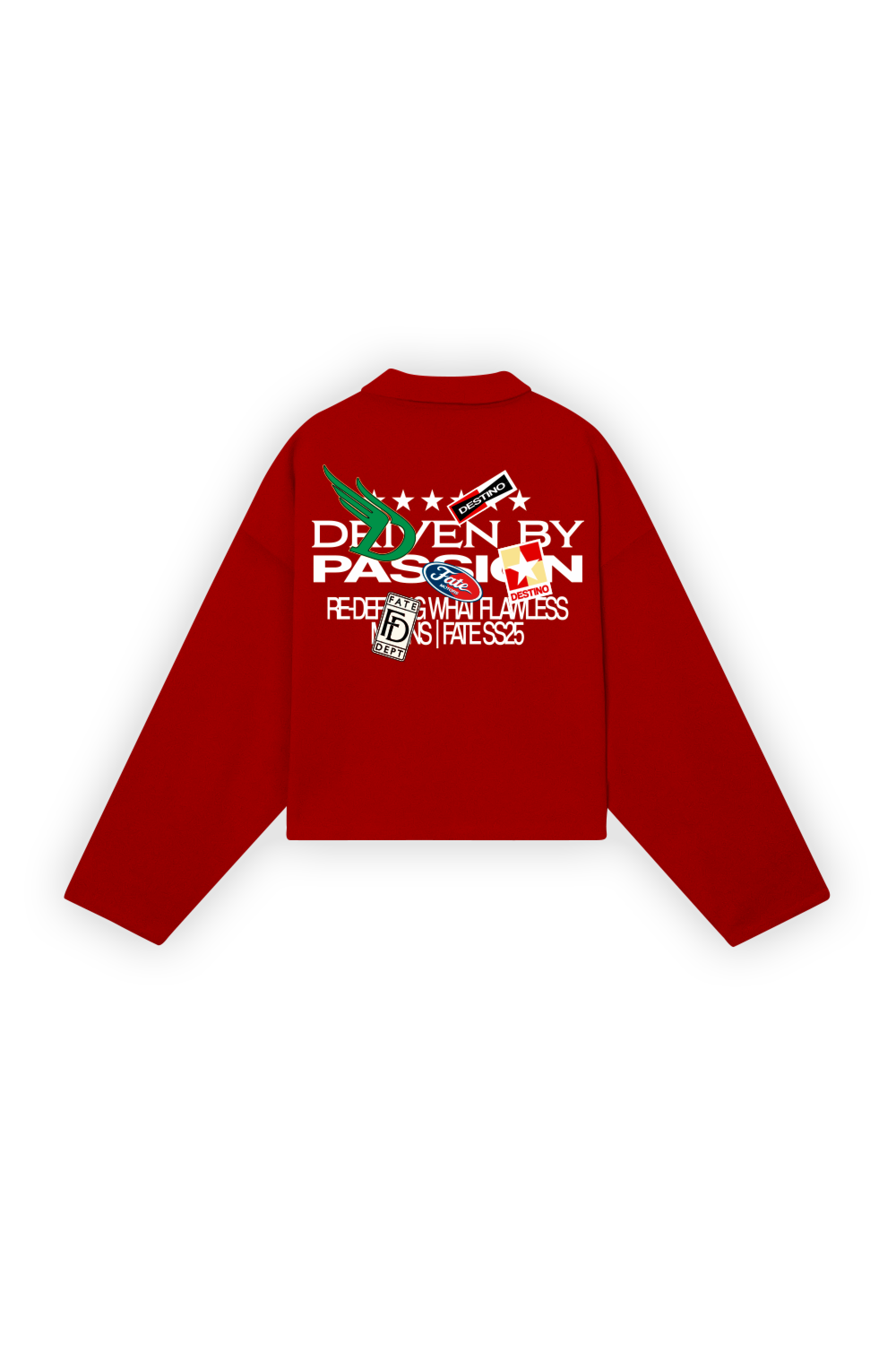 Racing Patches Longsleeve Polo Red