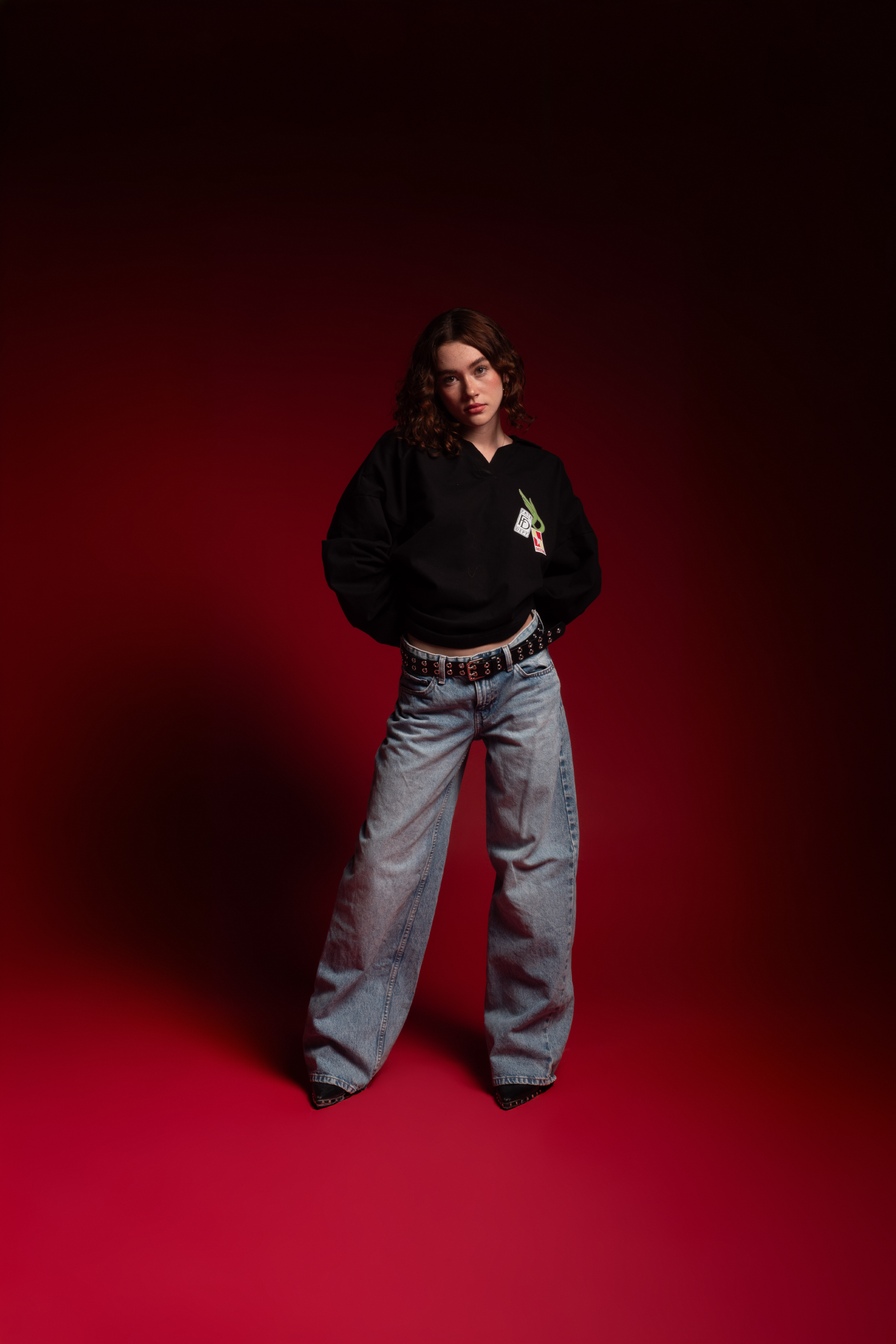 Racing Patches Longsleeve Polo Black