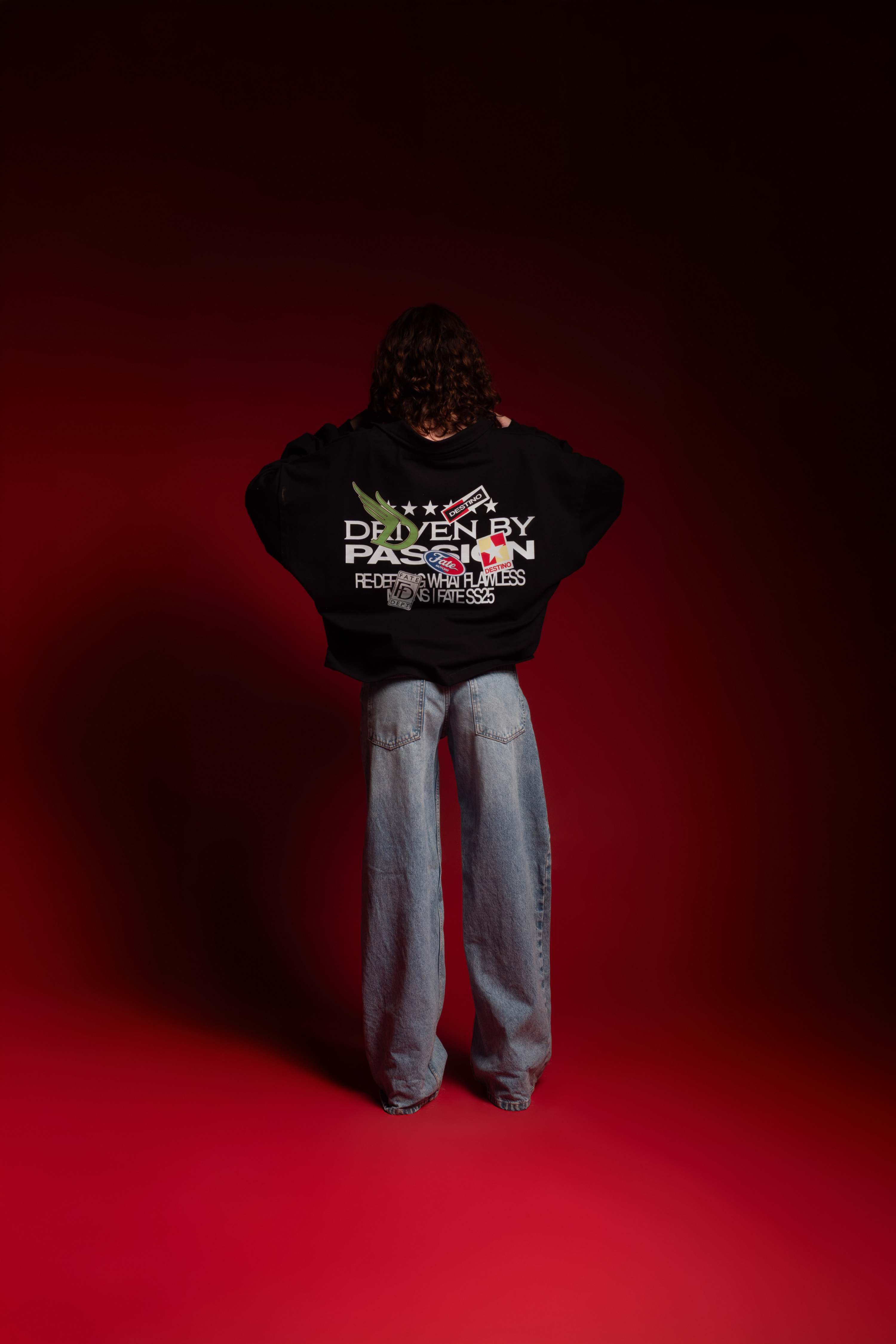 Racing Patches Longsleeve Polo Black