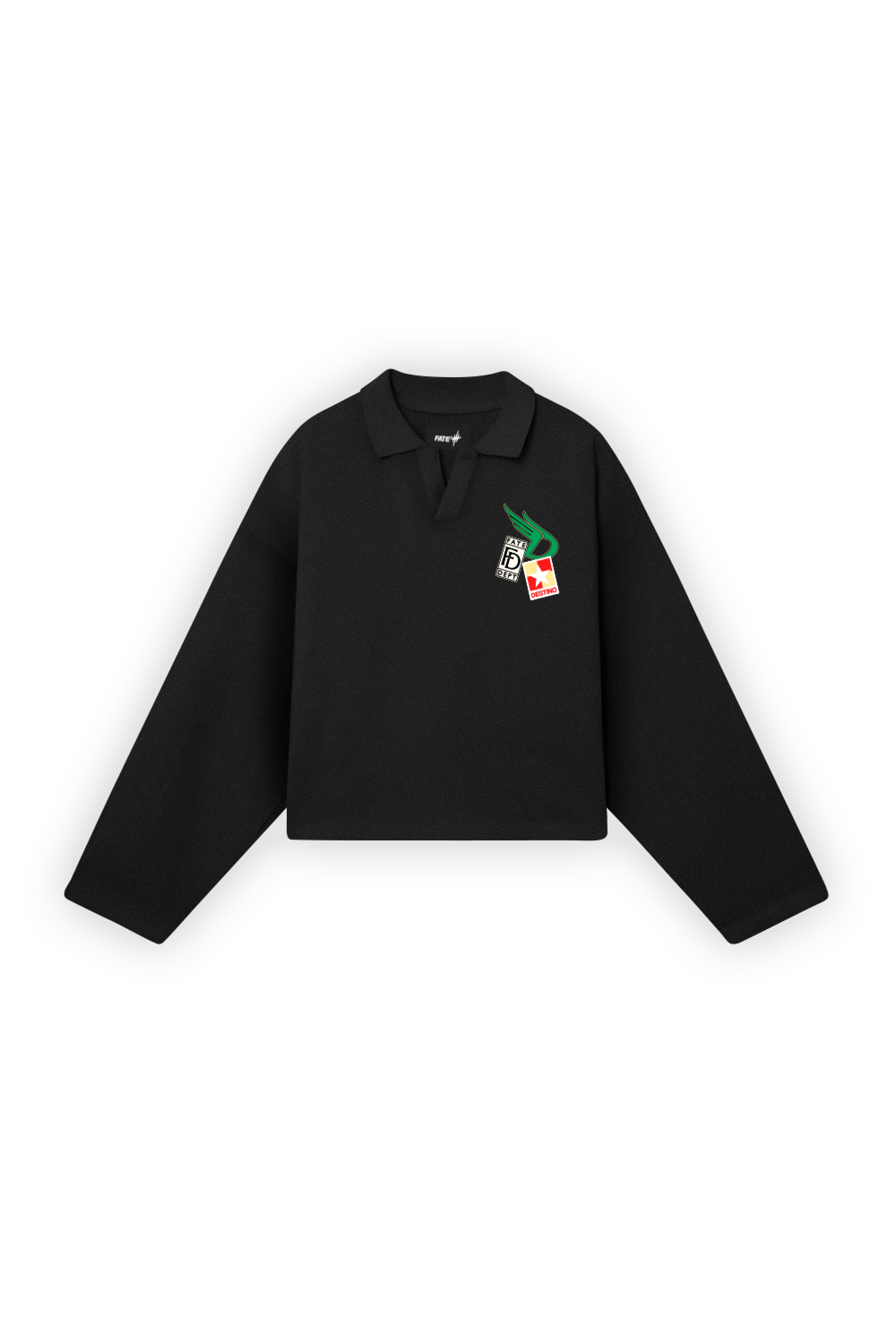 Racing Patches Longsleeve Polo Black