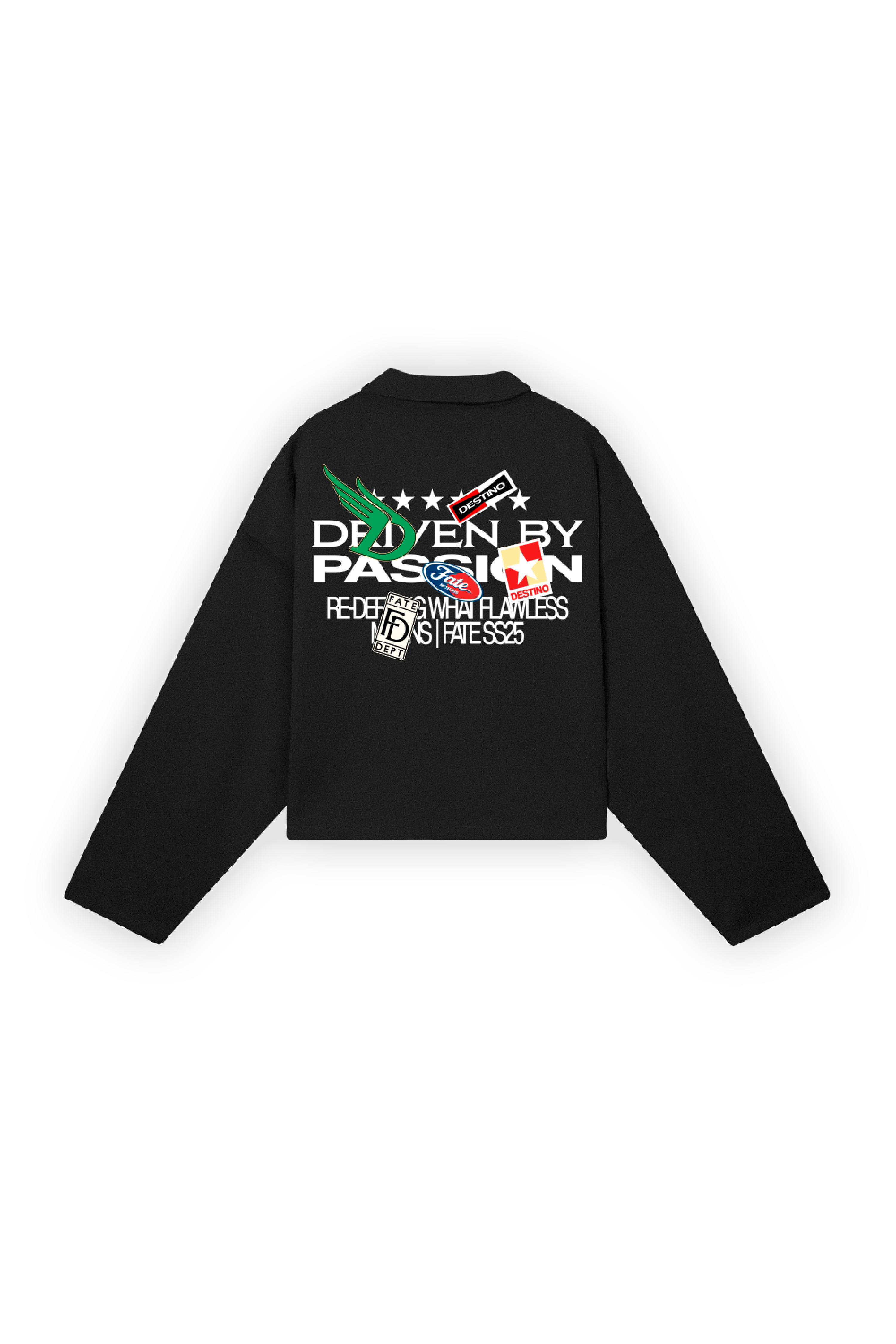 Racing Patches Longsleeve Polo Black