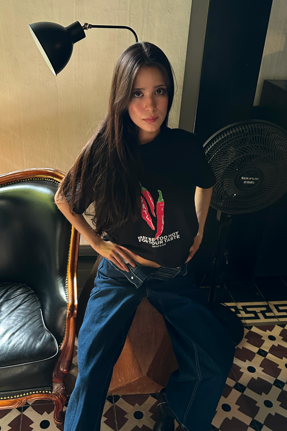 May Be Too Hot Crop Tee Black