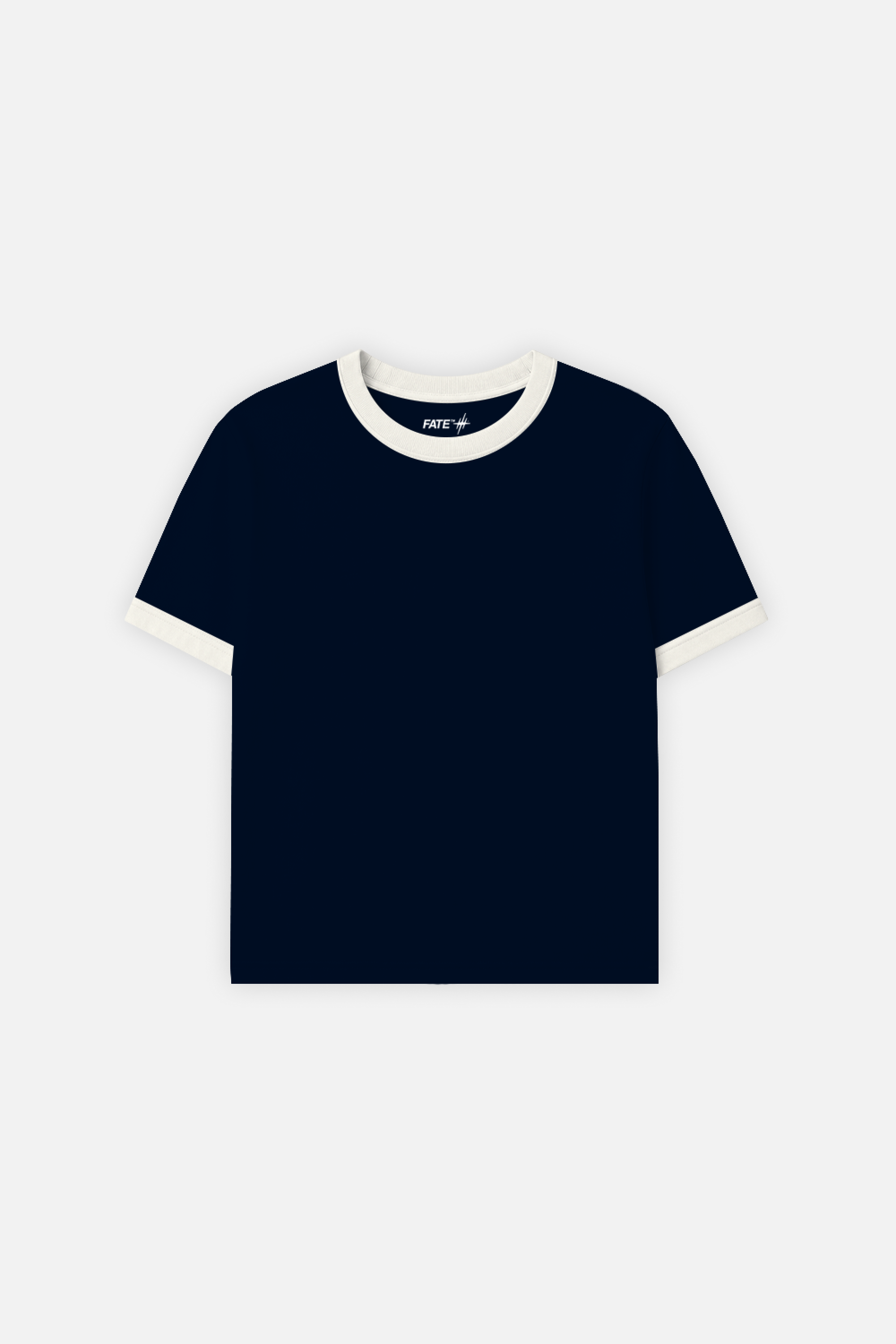 Rib Muscle Tee Navy w/ Ivory