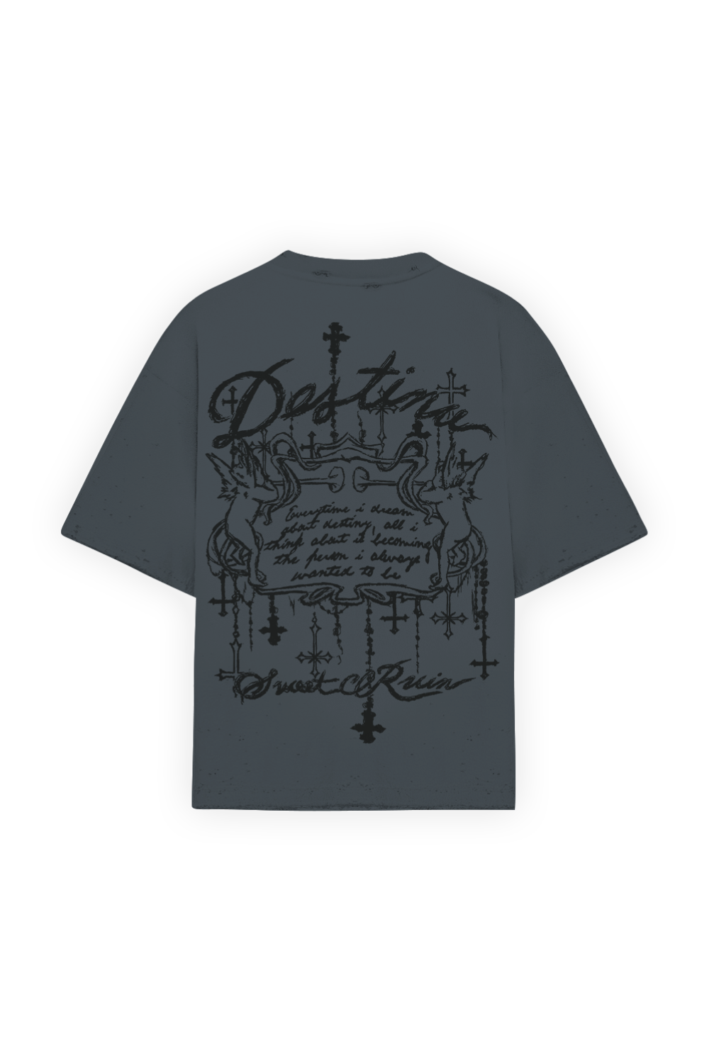 Sweet Serafin's Distressed Tee Grey