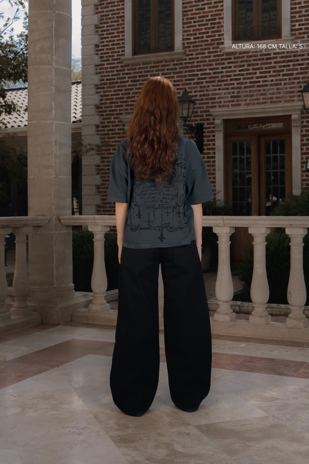 Sweet Serafin's Distressed Tee Grey