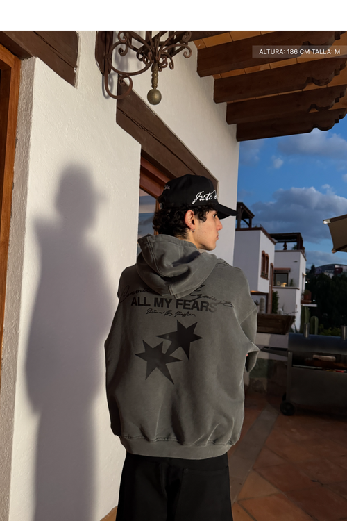 All My Fears Hoodie Washed Grey