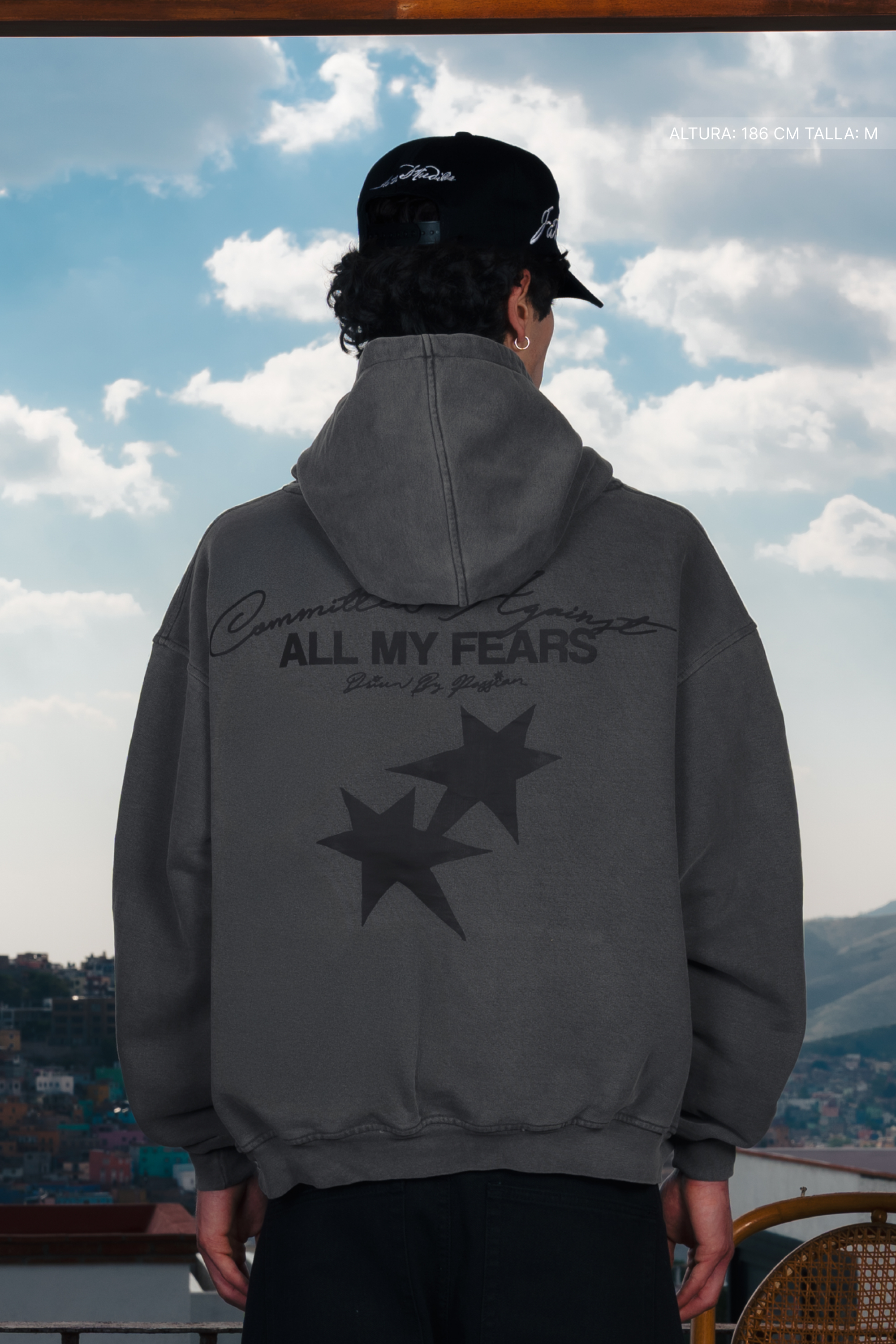 All My Fears Hoodie Washed Grey
