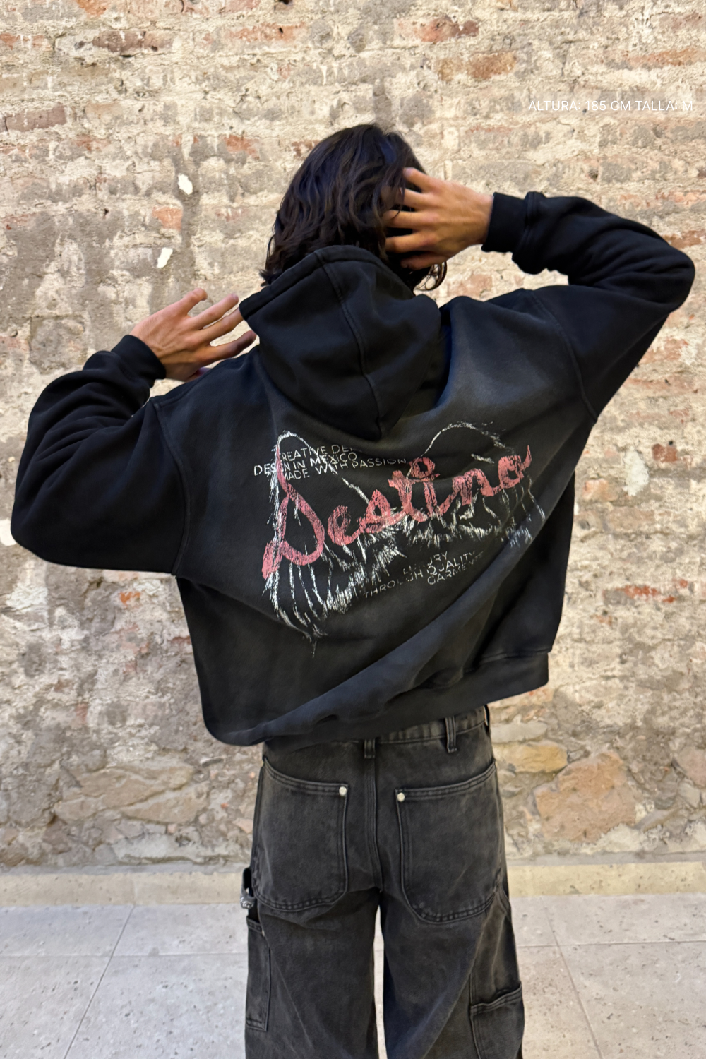 Angel Wings Hoodie Faded Black