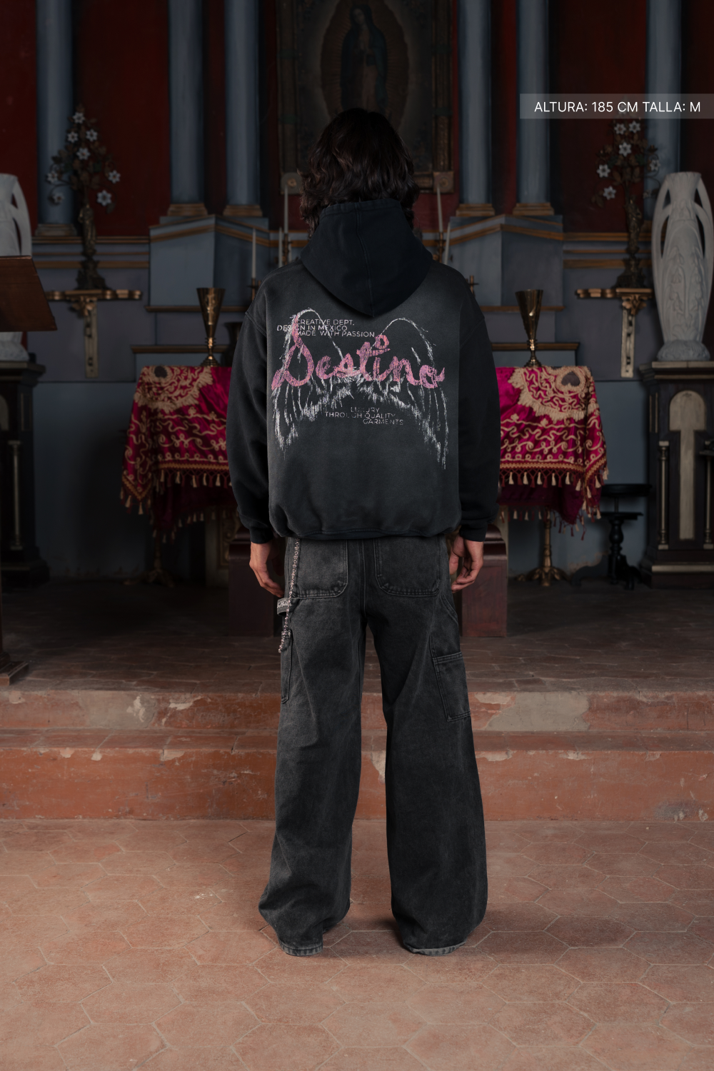 Angel Wings Hoodie Faded Black