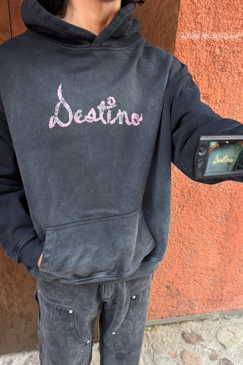 Angel Wings Hoodie Faded Black