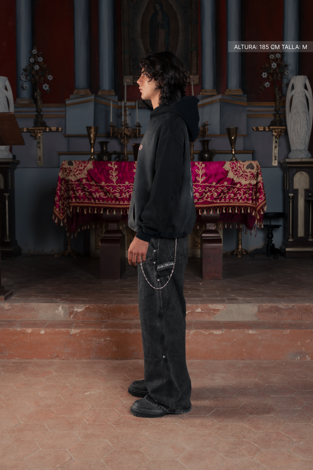 Angel Wings Hoodie Faded Black