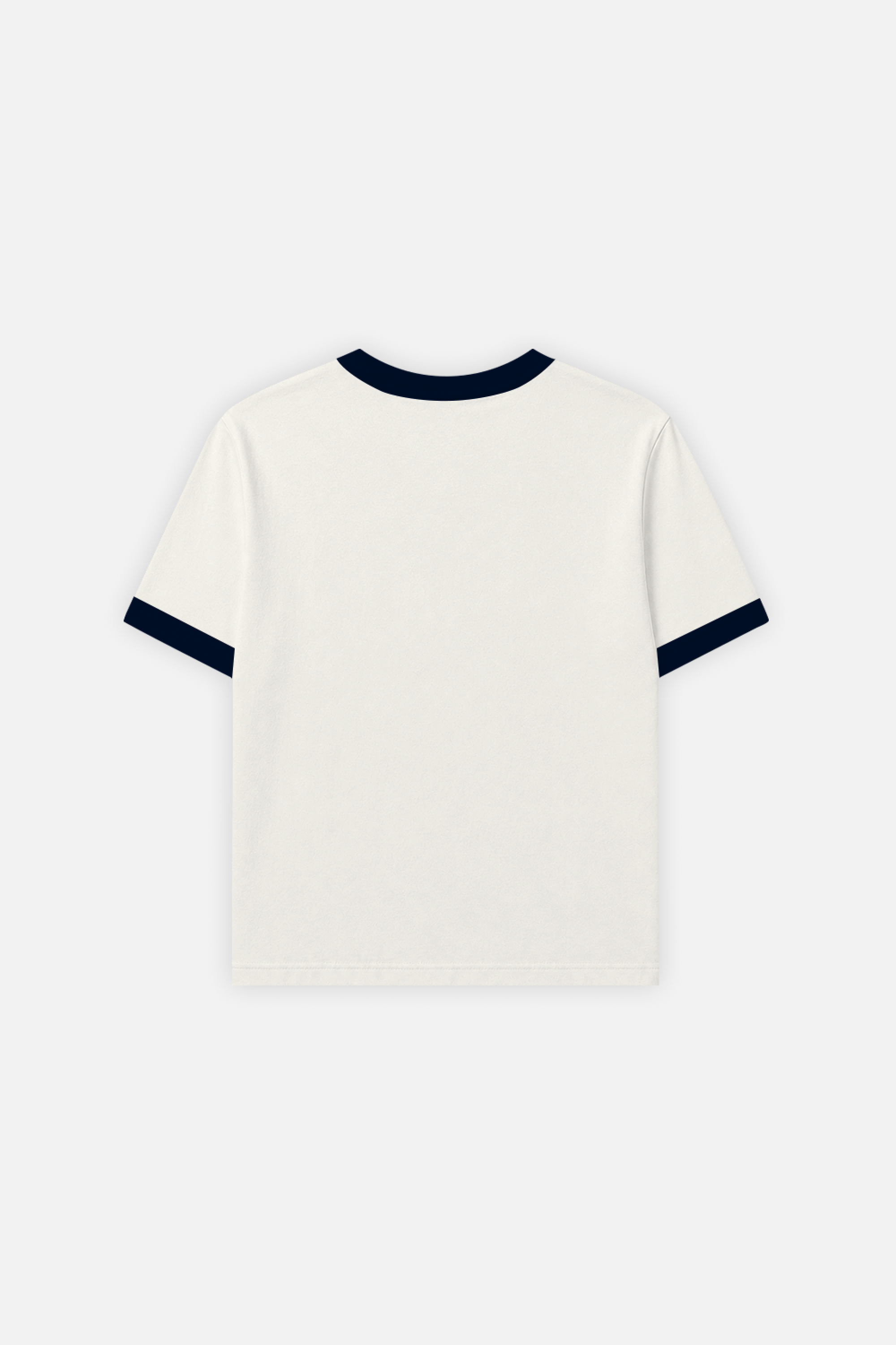 Rib Muscle Tee Ivory w/ Navy