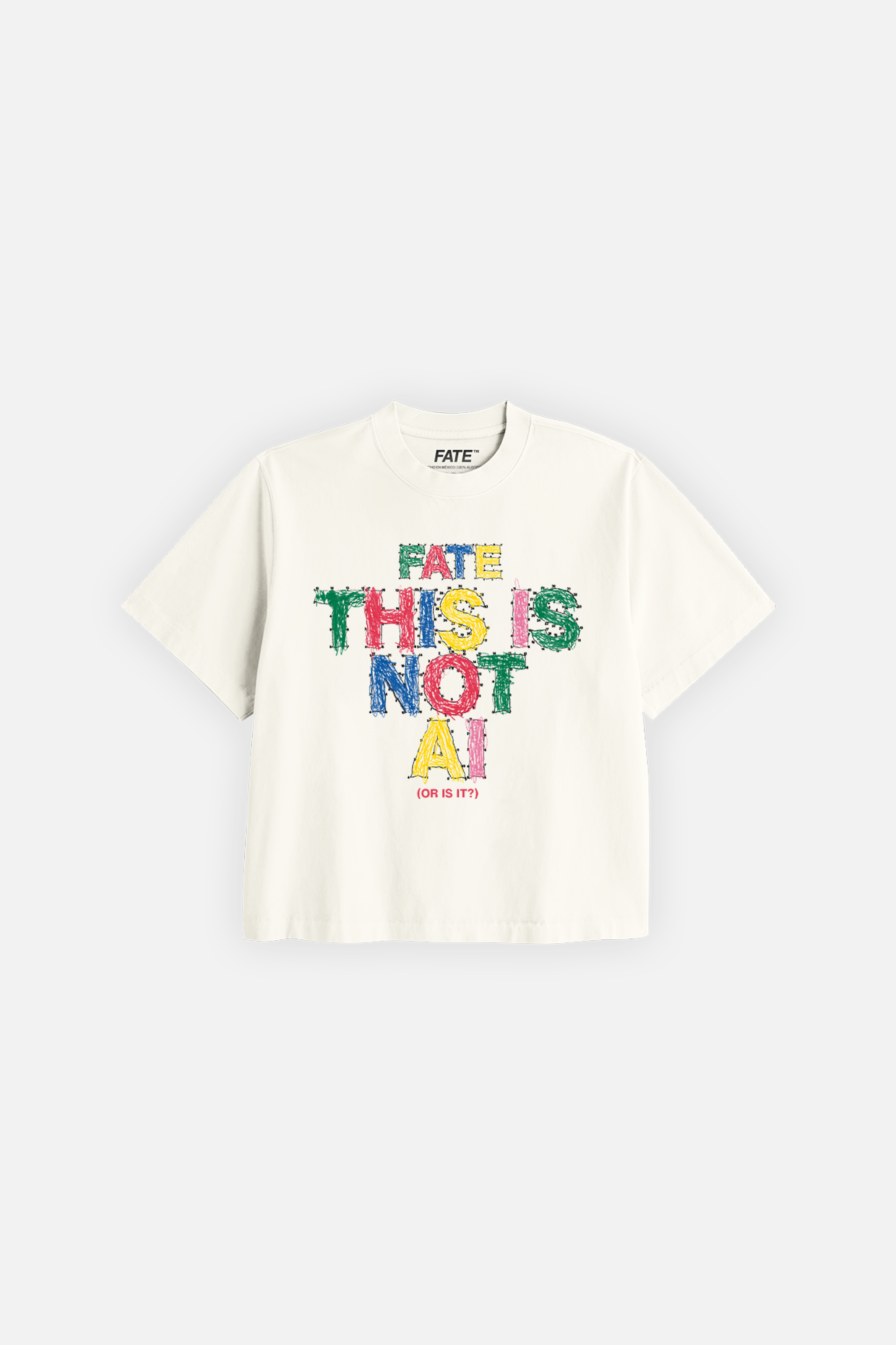 Not AI Crayon Crop Tee Ivory