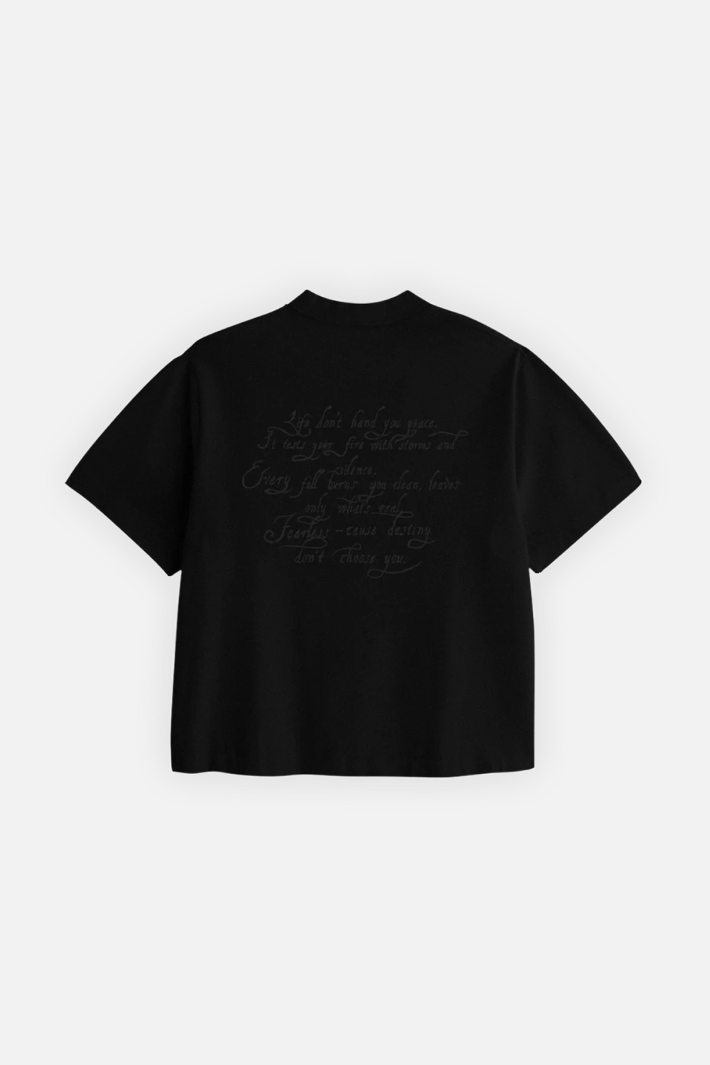 Letter Cross Crop Tee Black