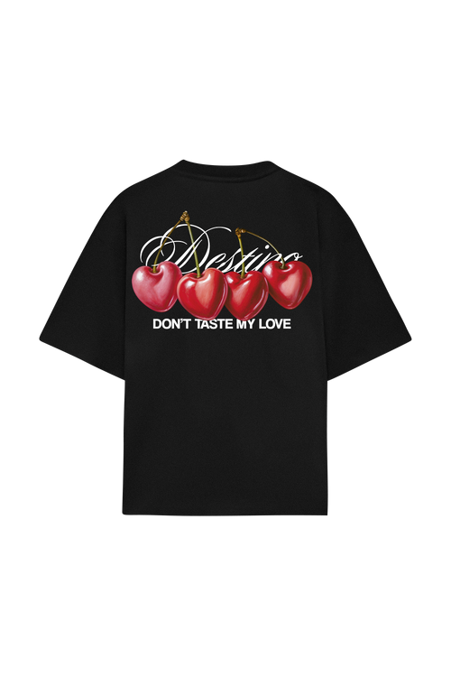 Playera Negra Cherry Diseño Streetwear Cherrys F4t3 Clothing