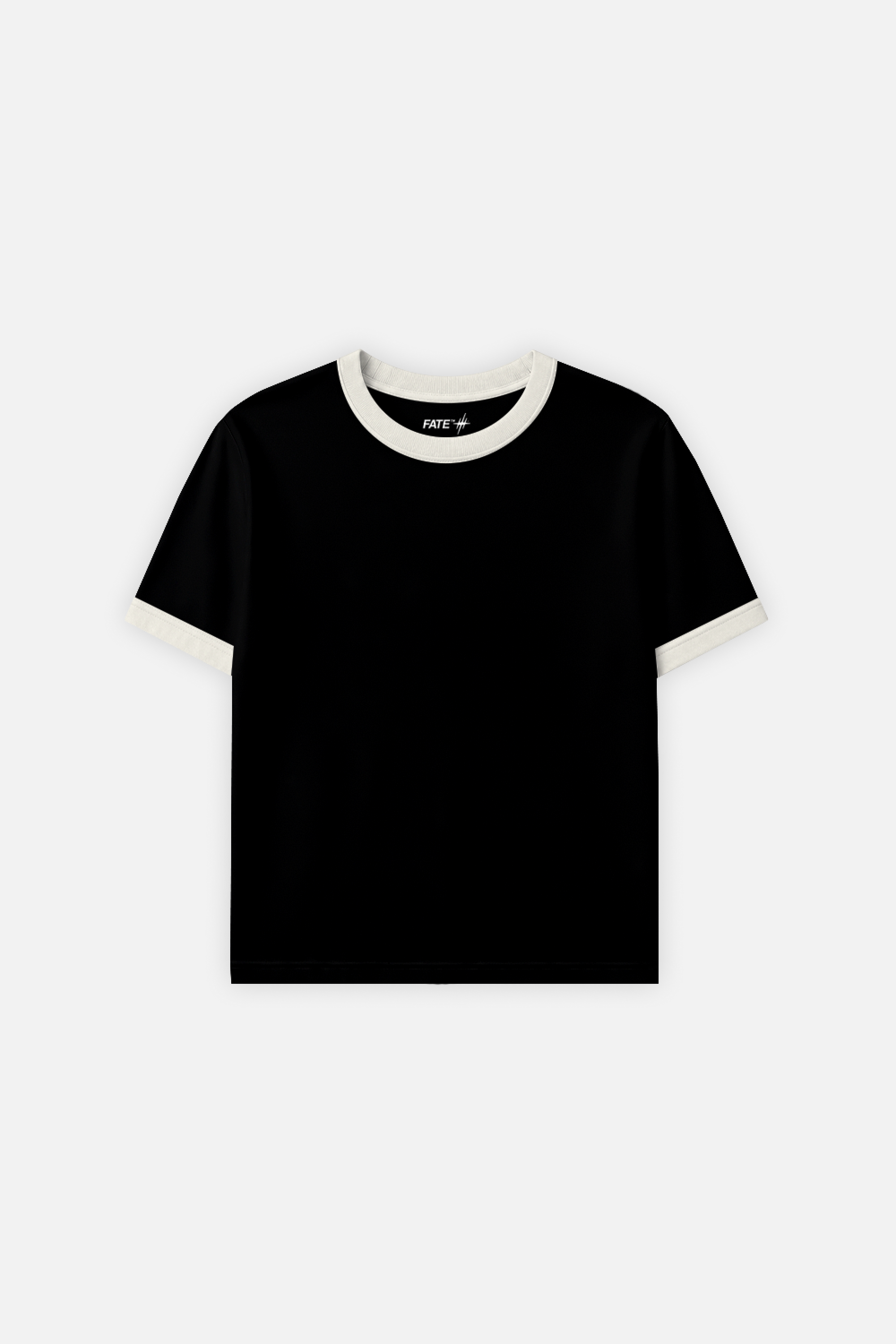 Rib Muscle Tee Black w/ Ivory