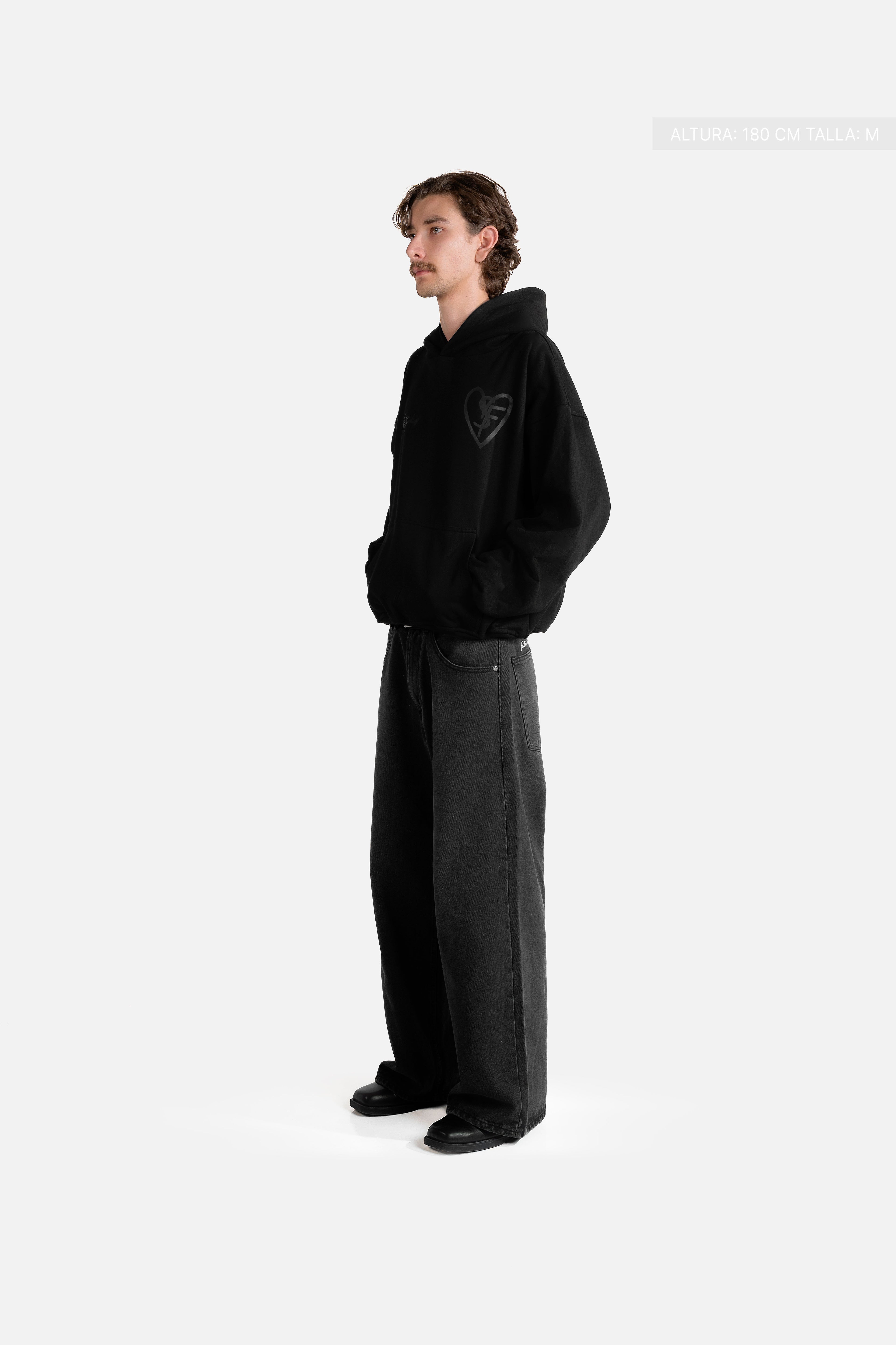 SF Heart Fate Studios Black&Black Hoodie Vantablack