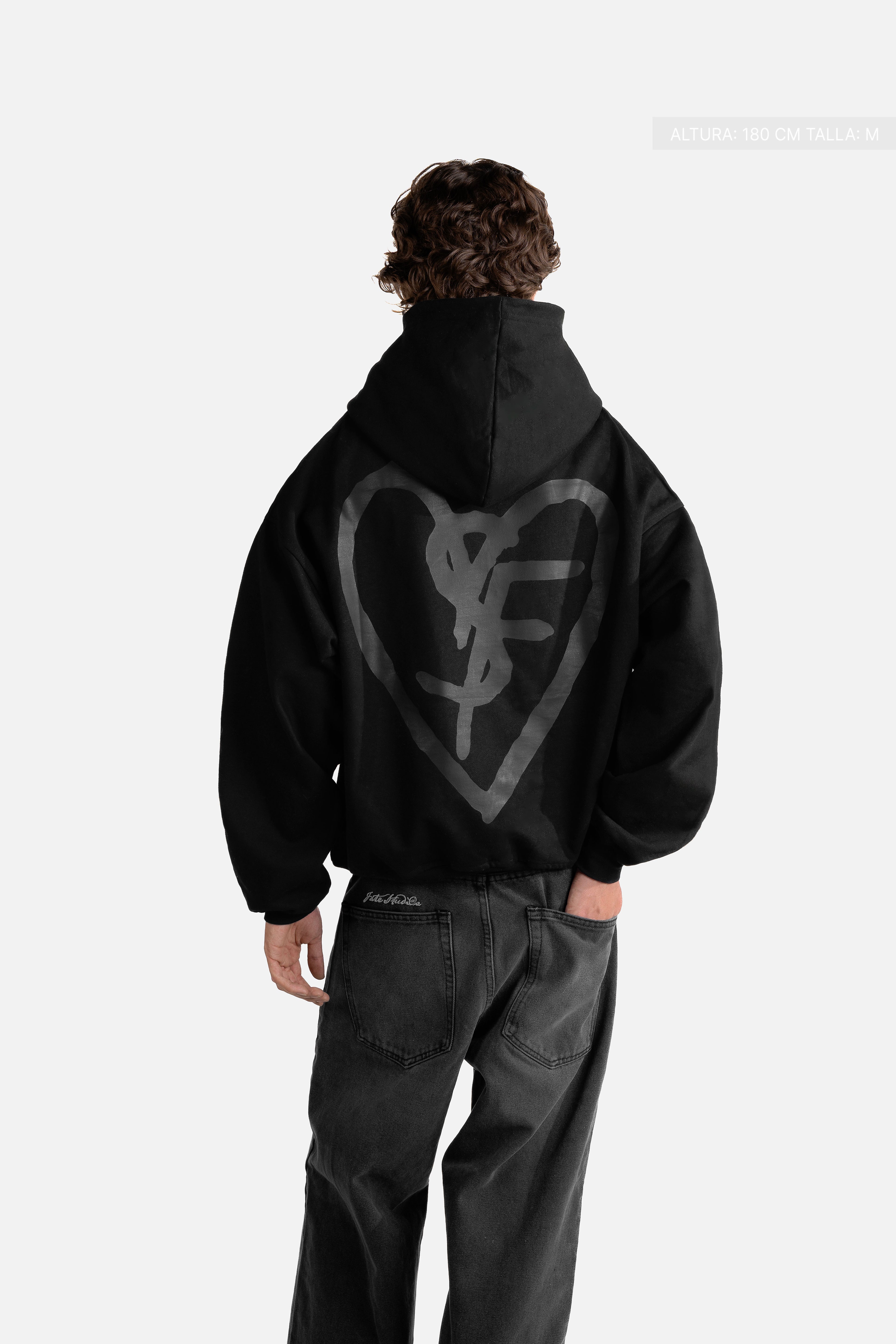 SF Heart Fate Studios Black&Black Hoodie Vantablack