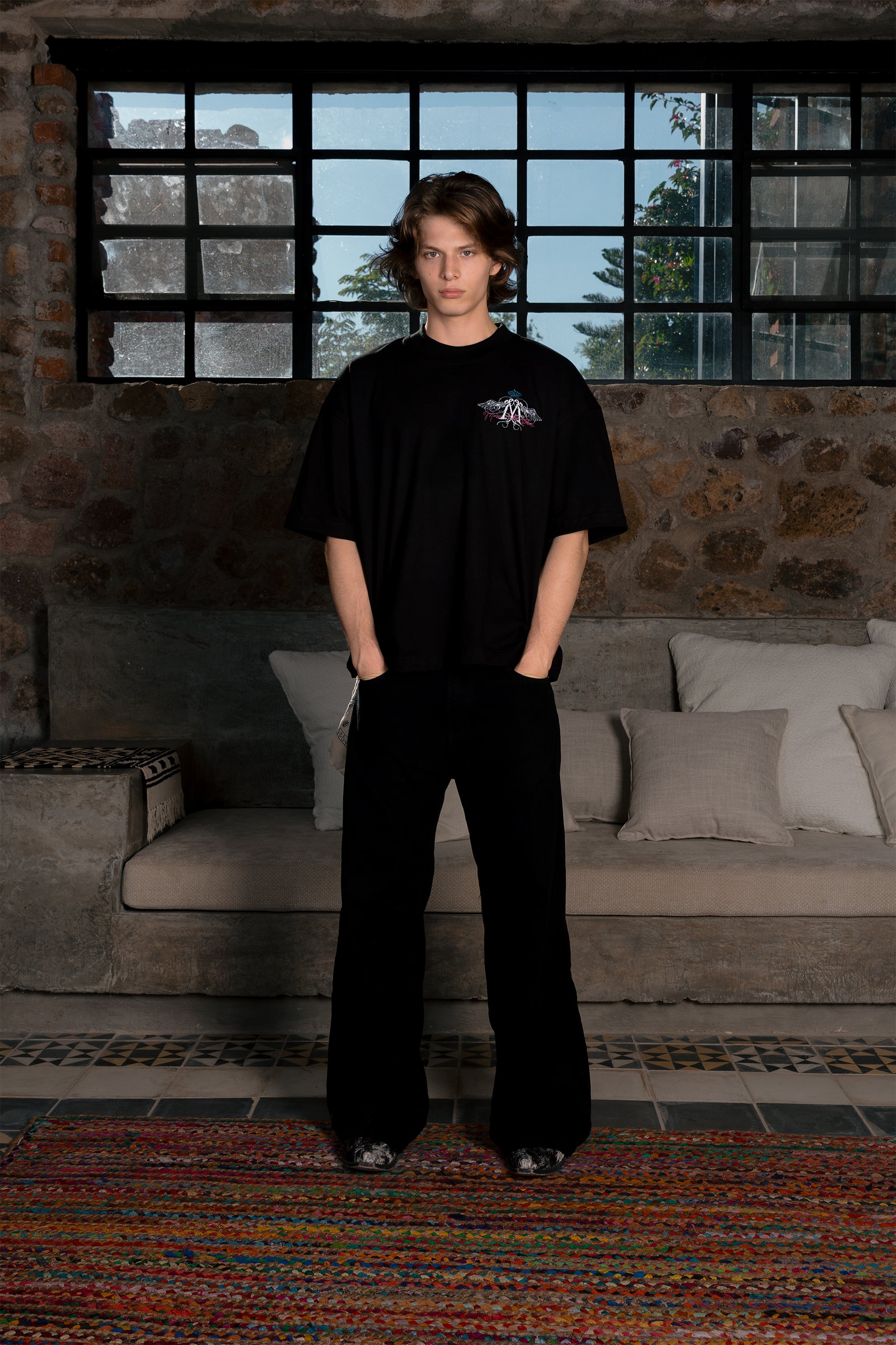 Maison Wings Tee Black