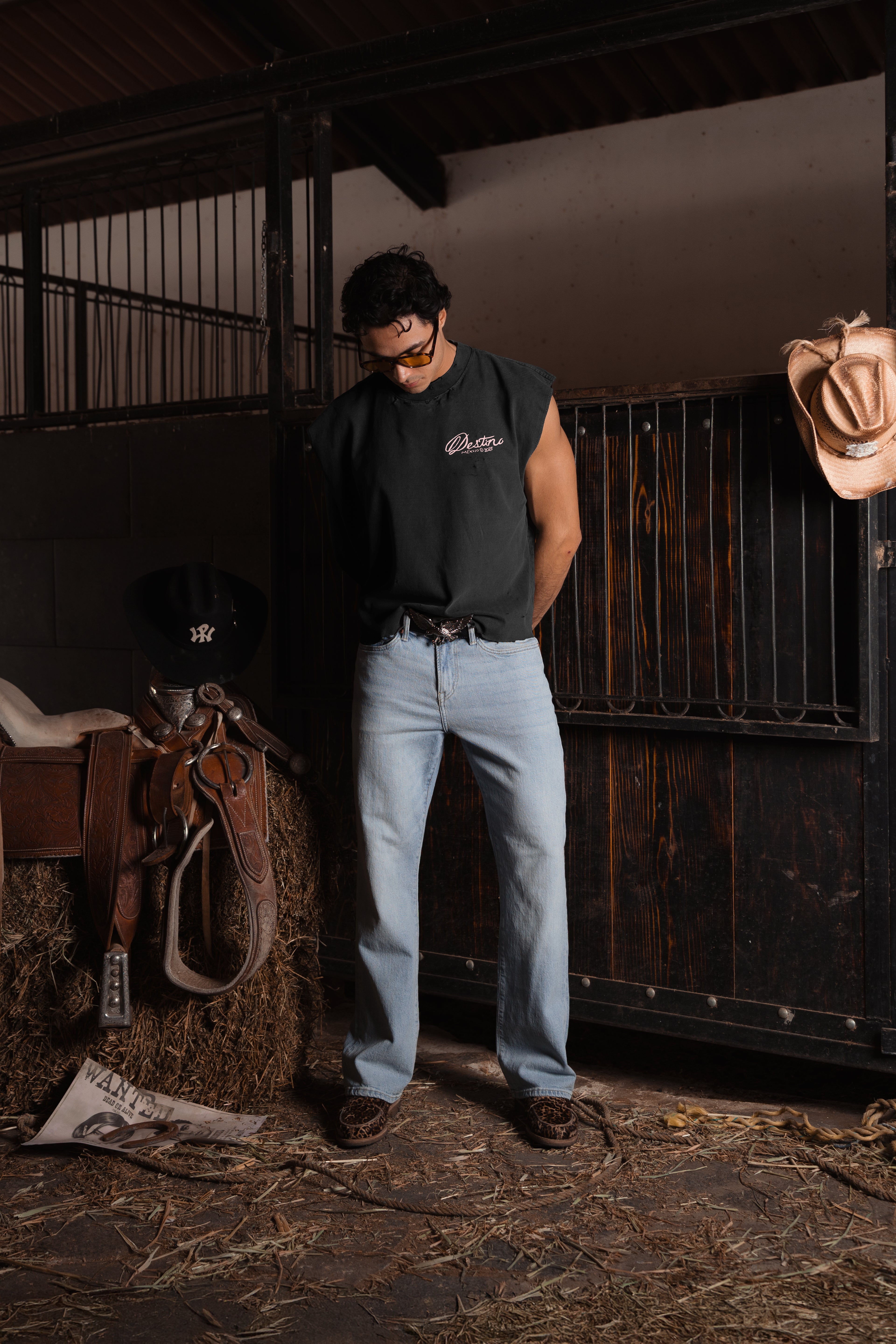 Shut Up Cowboy Tank Top Washed Grey