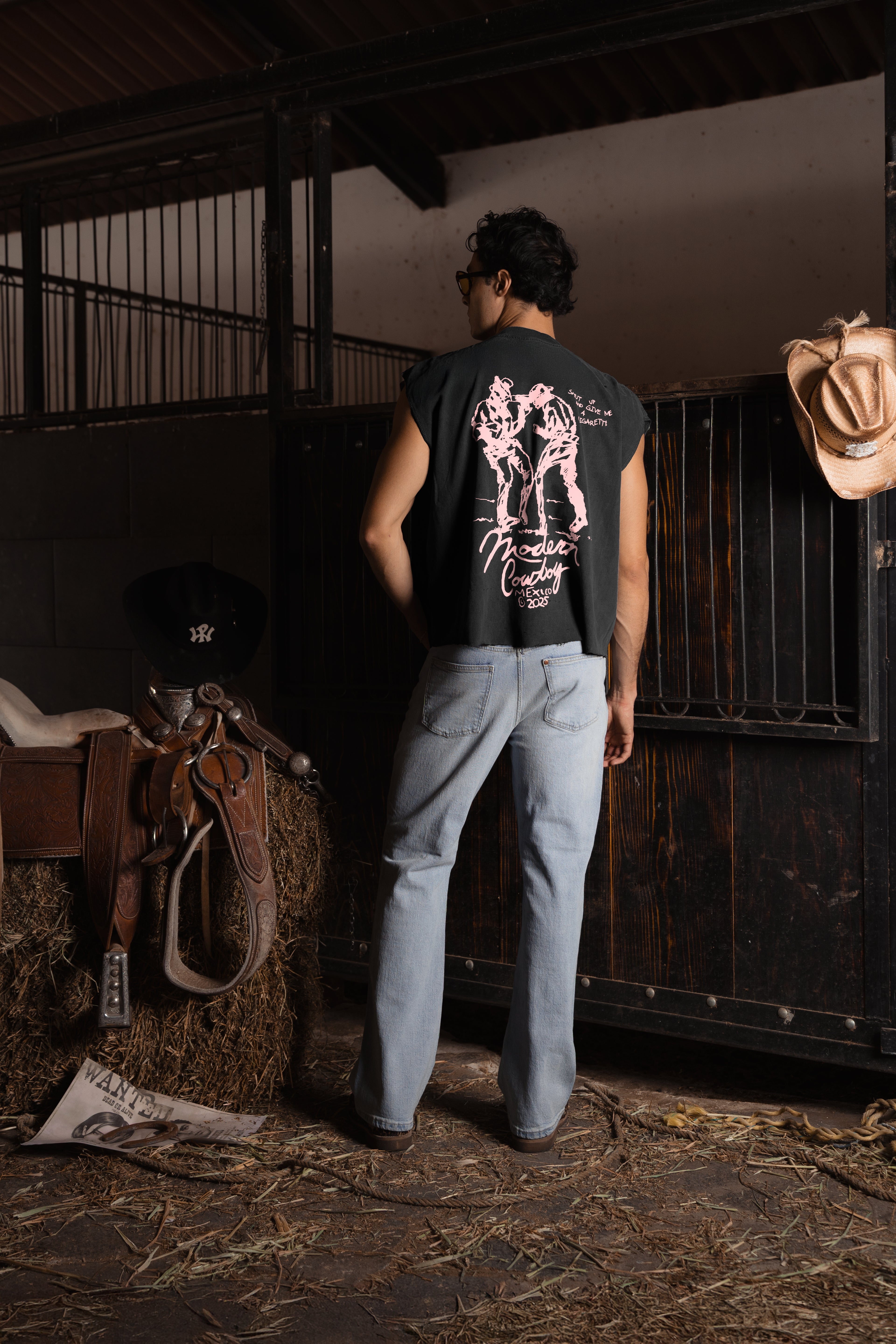 Shut Up Cowboy Tank Top Washed Grey