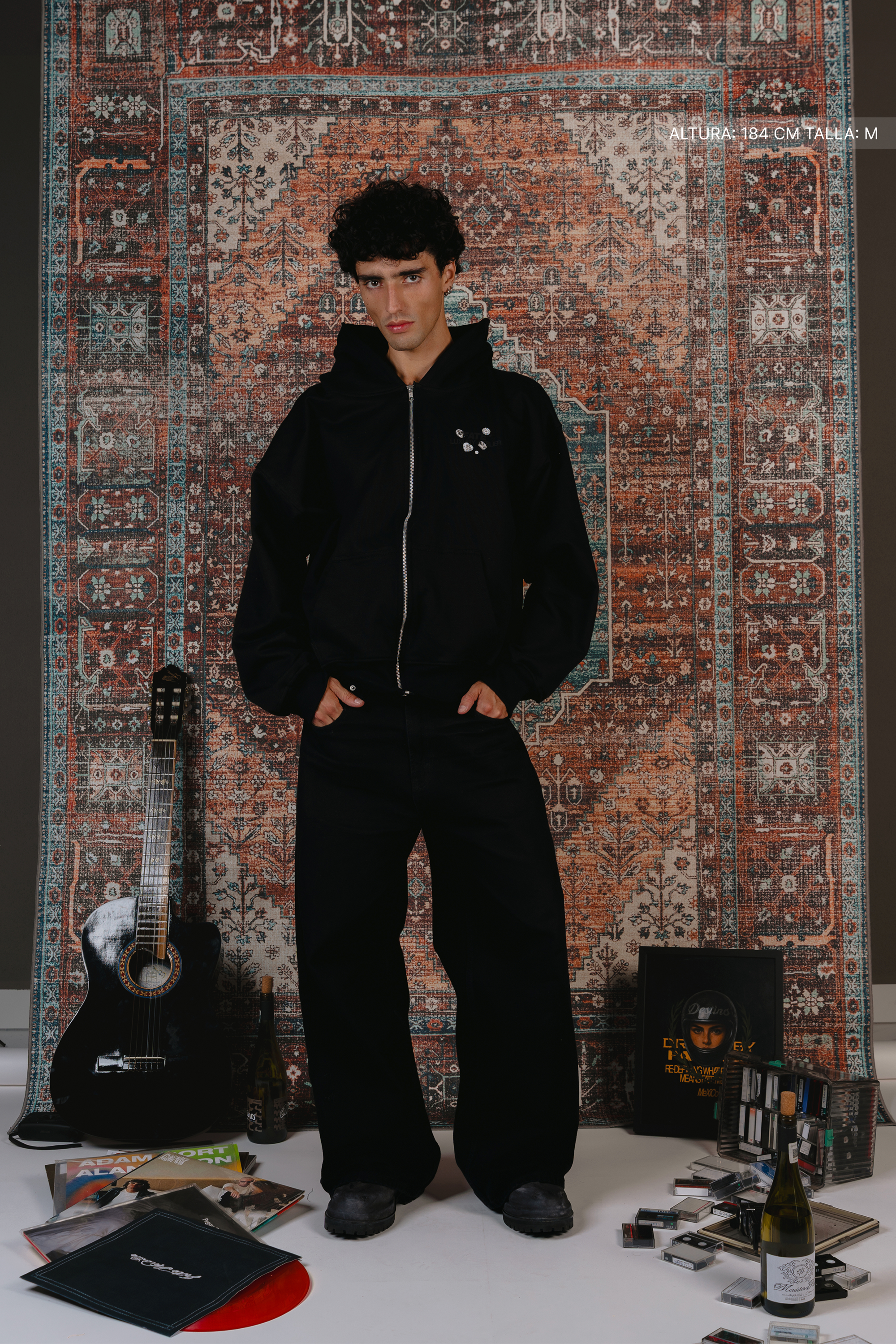 Dark Gems Zip Hoodie Vantablack