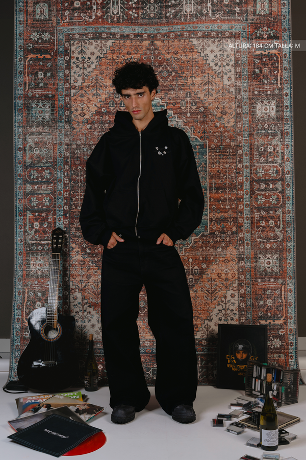 Dark Gems Zip Hoodie Vantablack