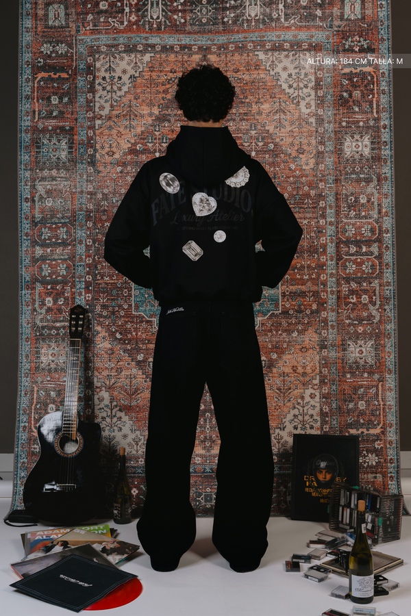 Dark Gems Zip Hoodie Vantablack