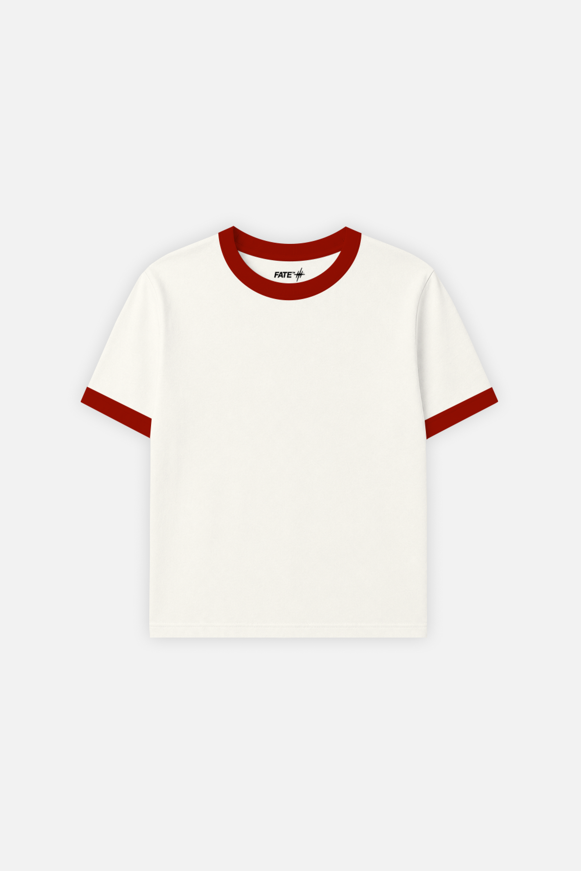 Rib Muscle Tee Ivory w/ Red