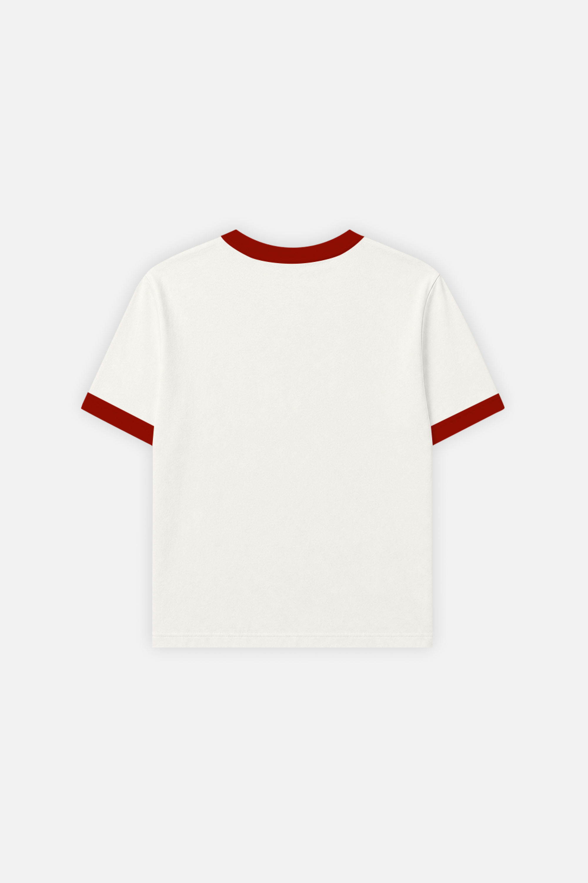 Rib Muscle Tee Ivory w/ Red
