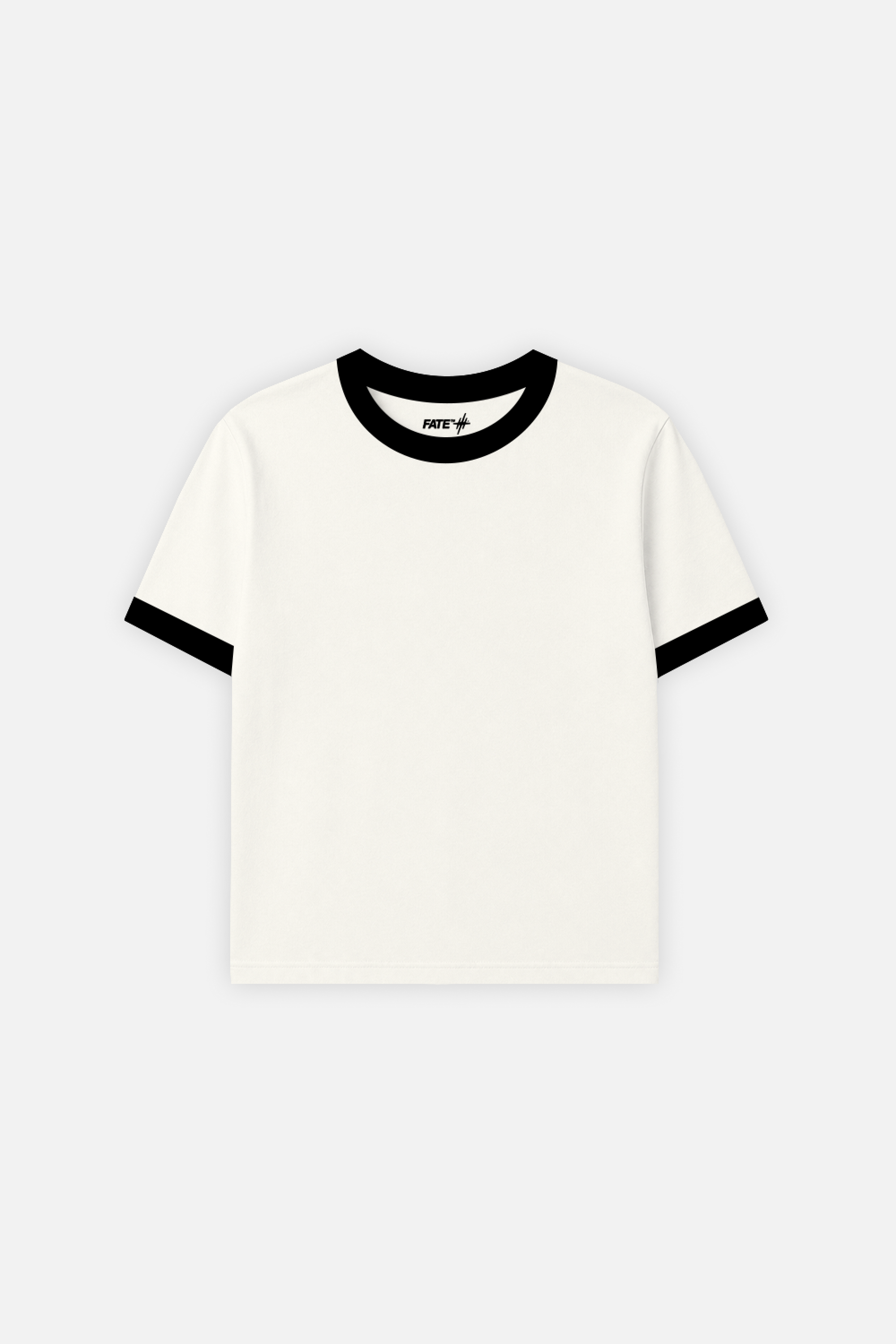 Rib Muscle Tee Ivory w/ Black