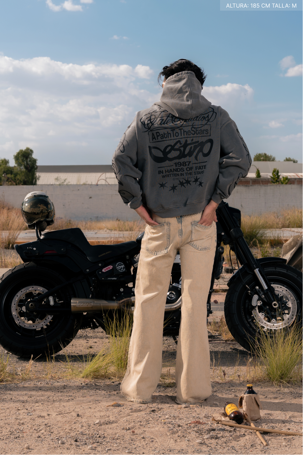 Path To The Stars Hoodie Washed Grey