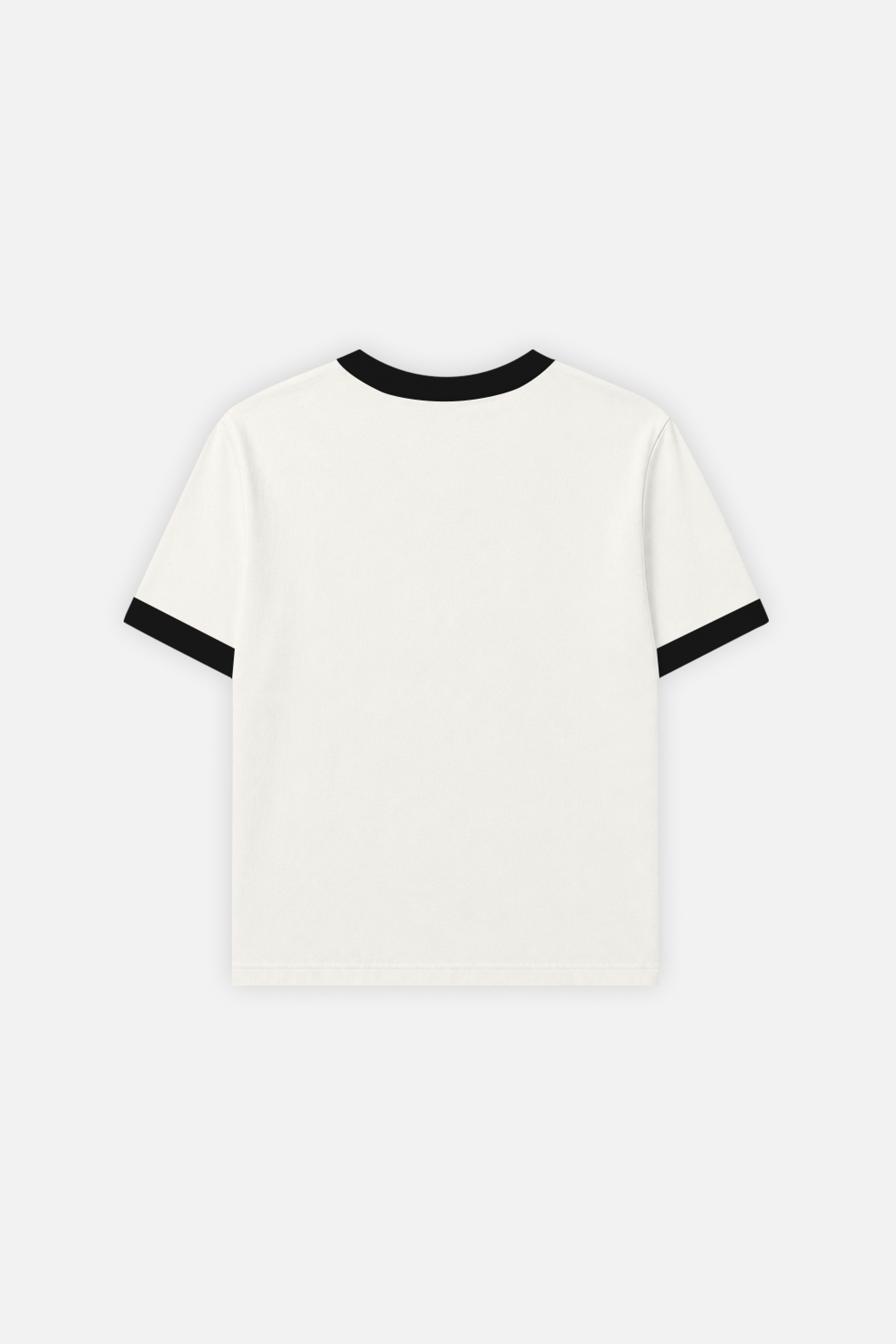 Rib Muscle Tee Ivory w/ Black