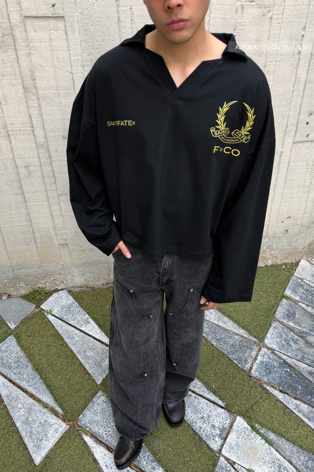 F & CO Longsleeve Polo Black