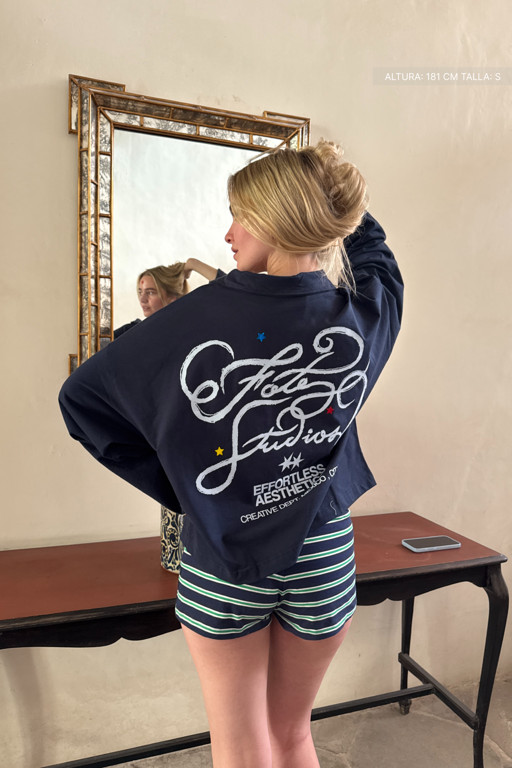 Fate Chalk Effortless Aesthetics  Longsleeve Polo Navy Blue