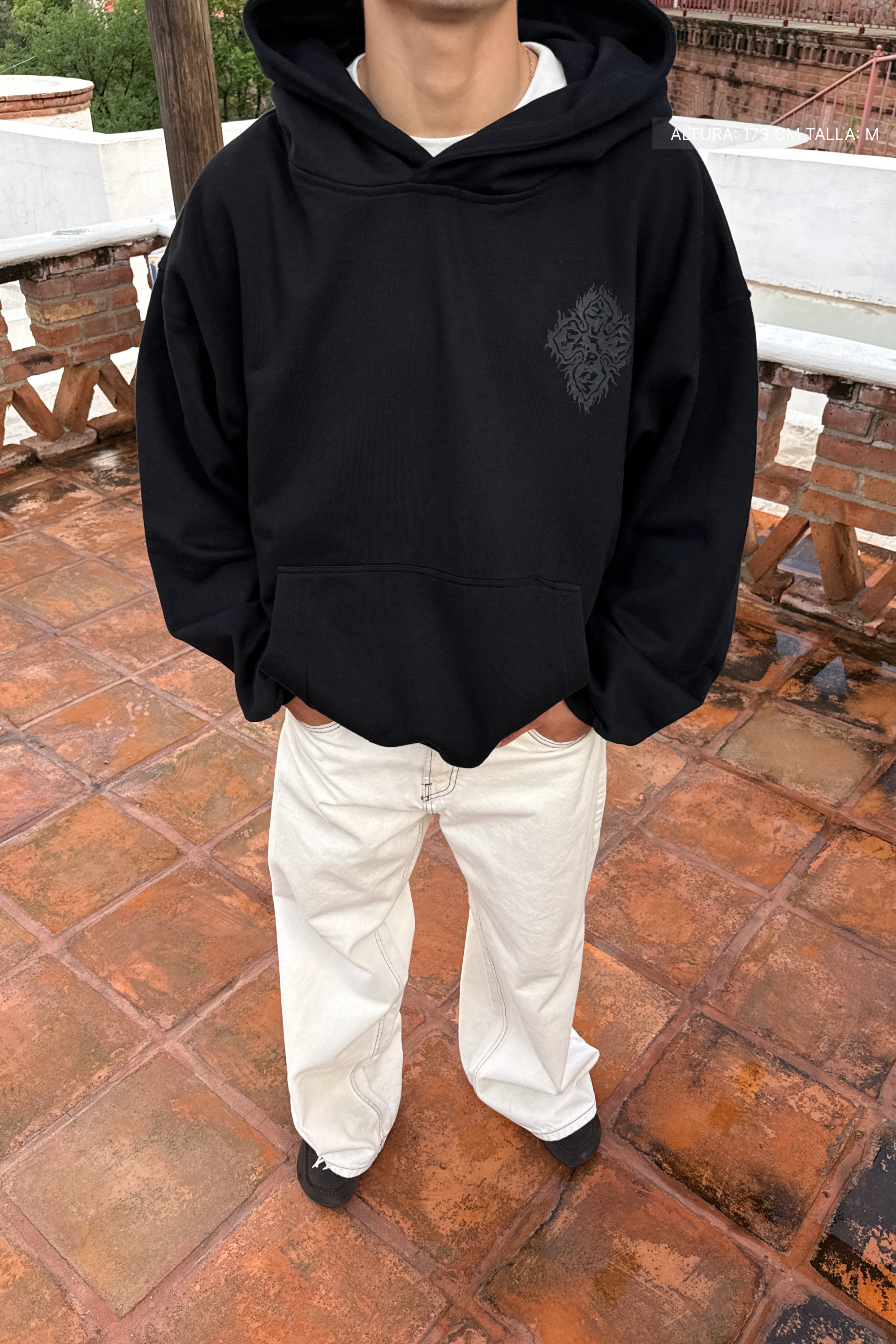 Fire Cross Hoodie Vantablack