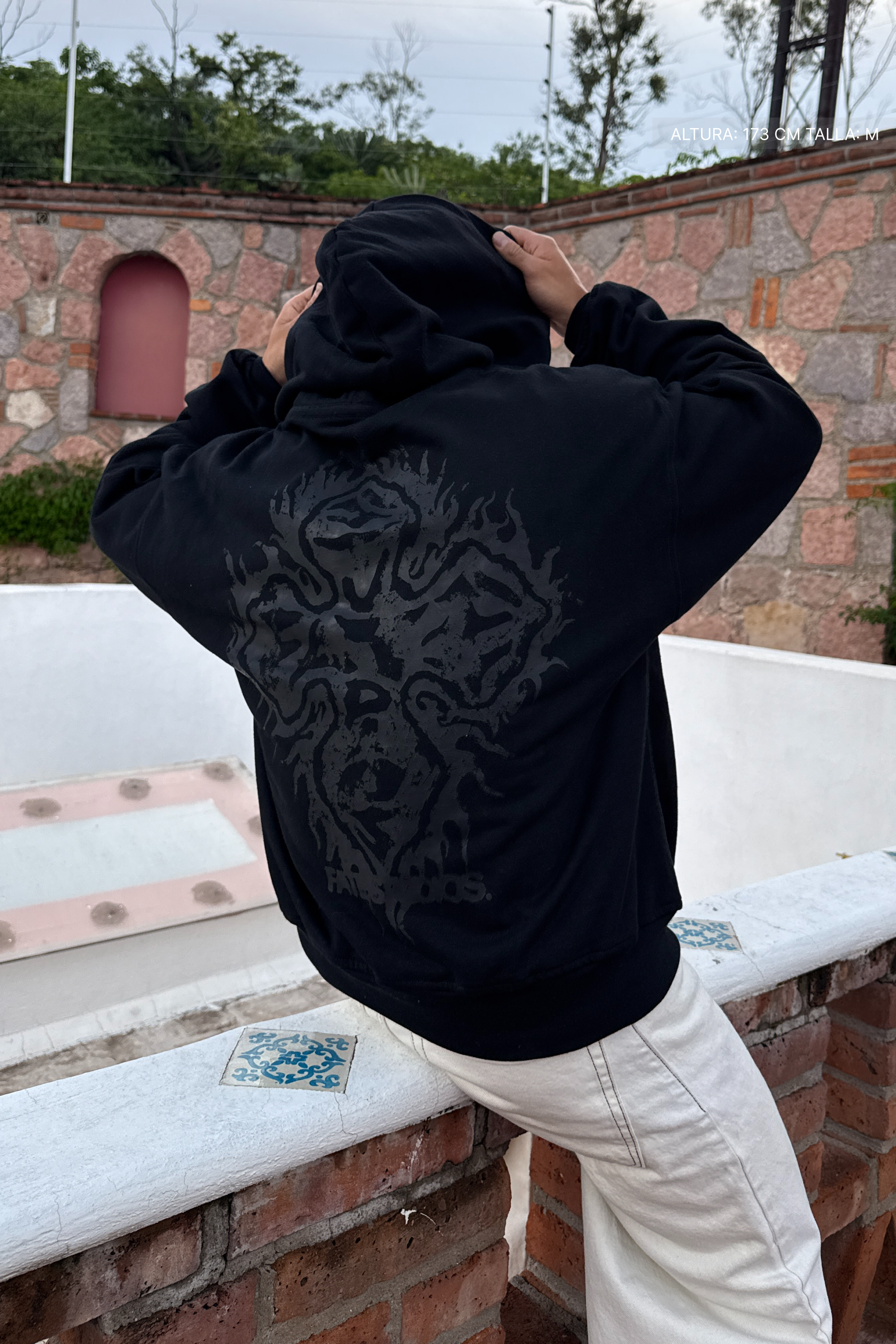 Fire Cross Hoodie Vantablack