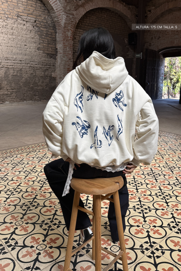 Fate Goth Hoodie Ivory