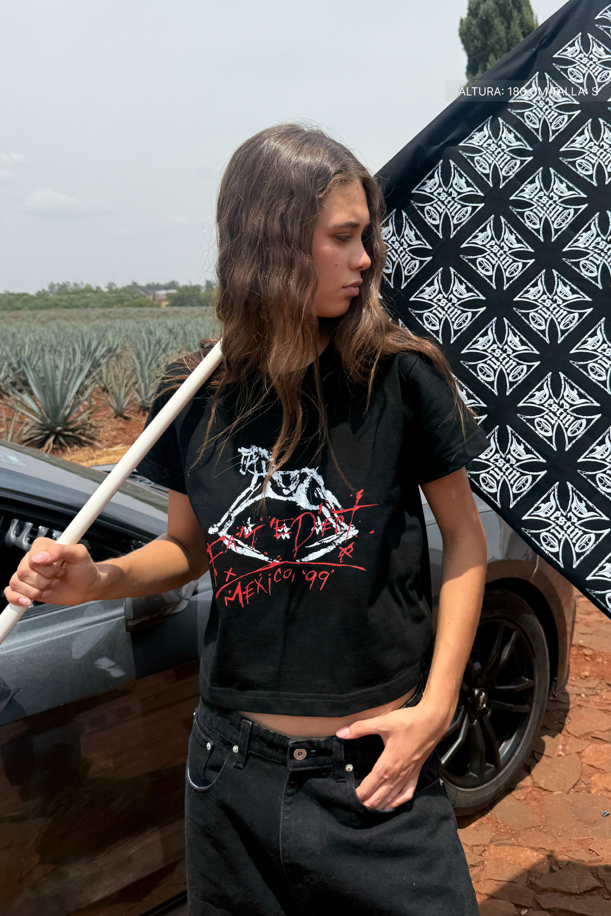 Fate Rodeo Noir Crop Tee Black