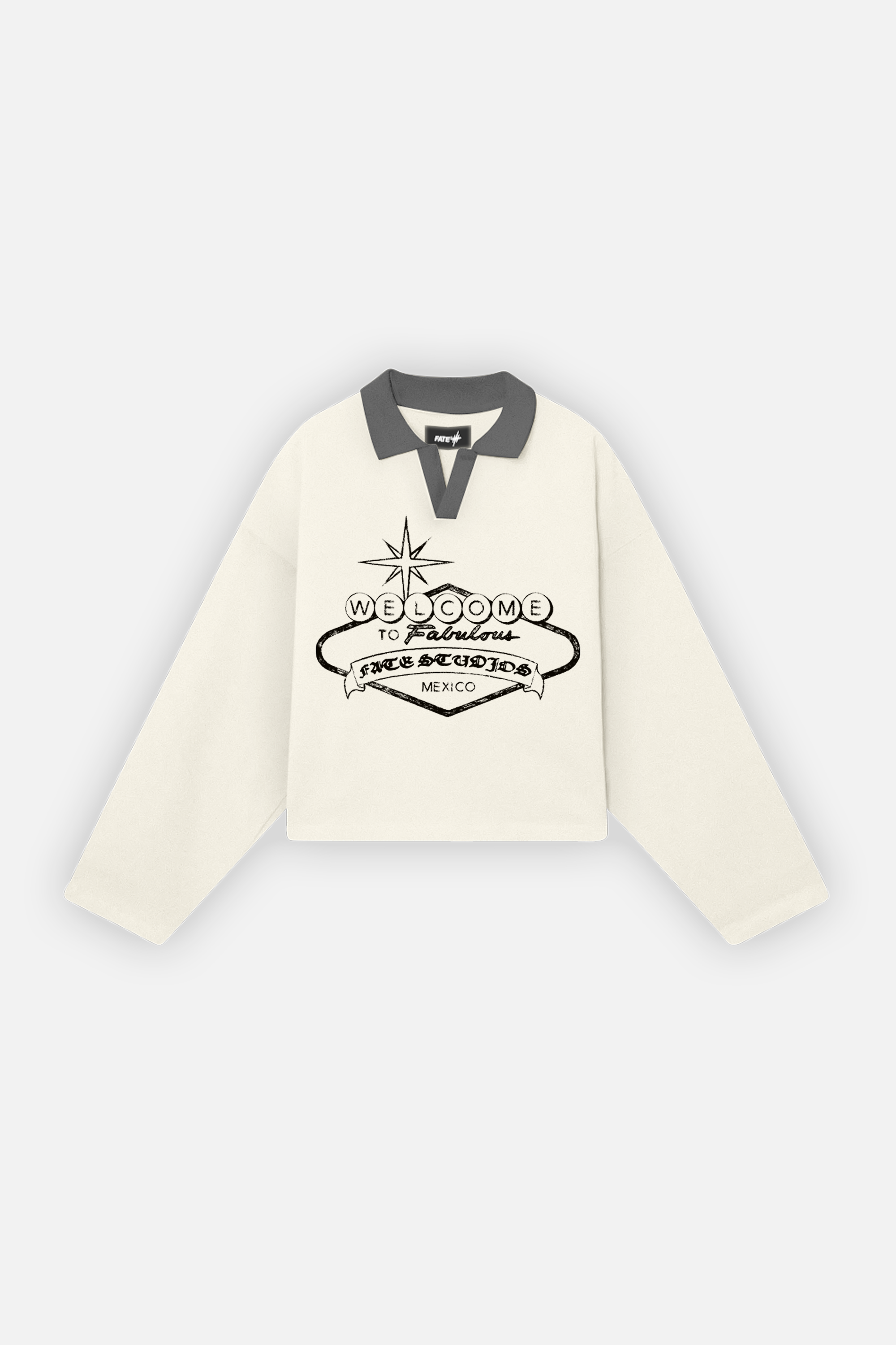 Welcome To Fate Studios Longsleeve Polo Ivory